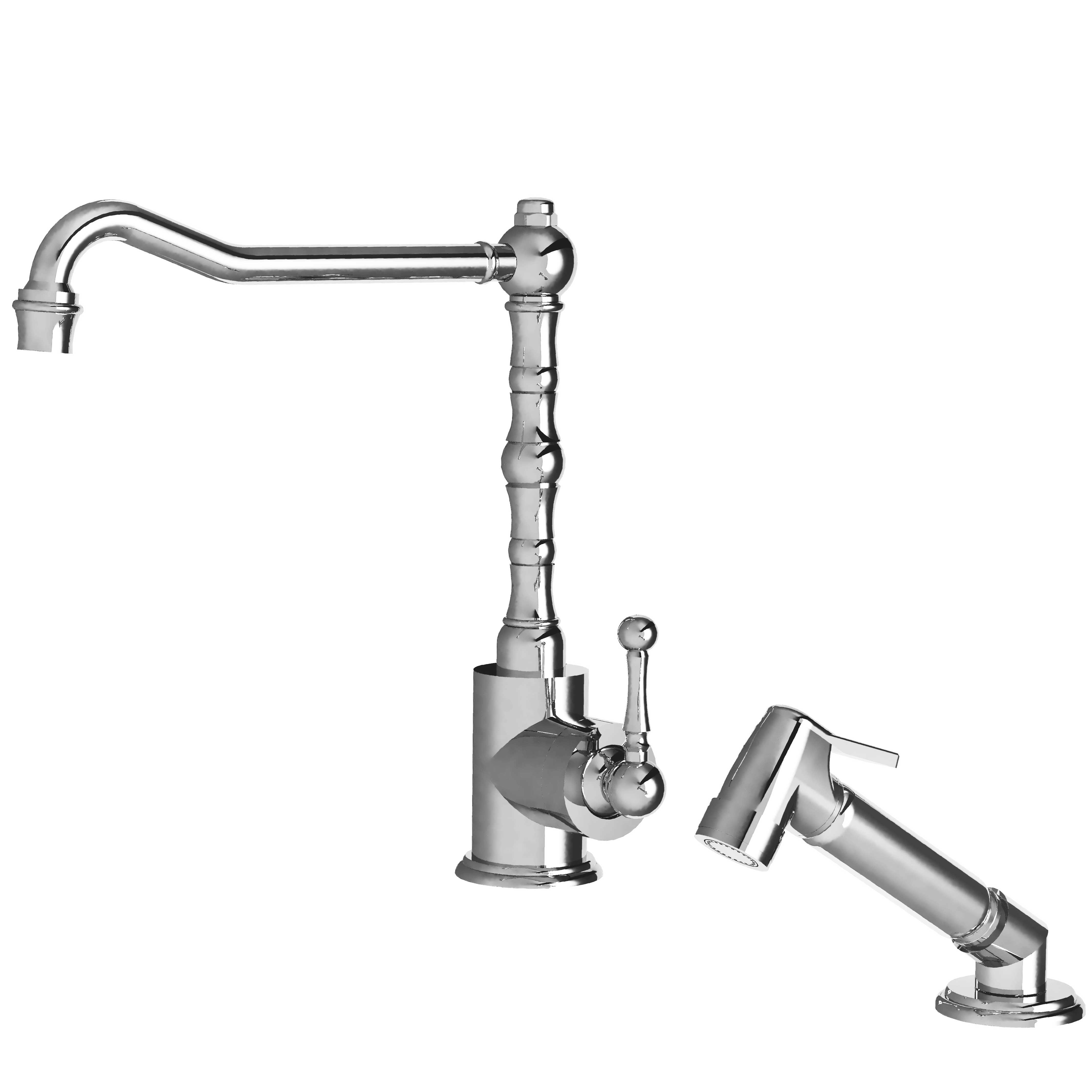 MK02-1101MBS Single-hole lever kitchen mixer & handspray