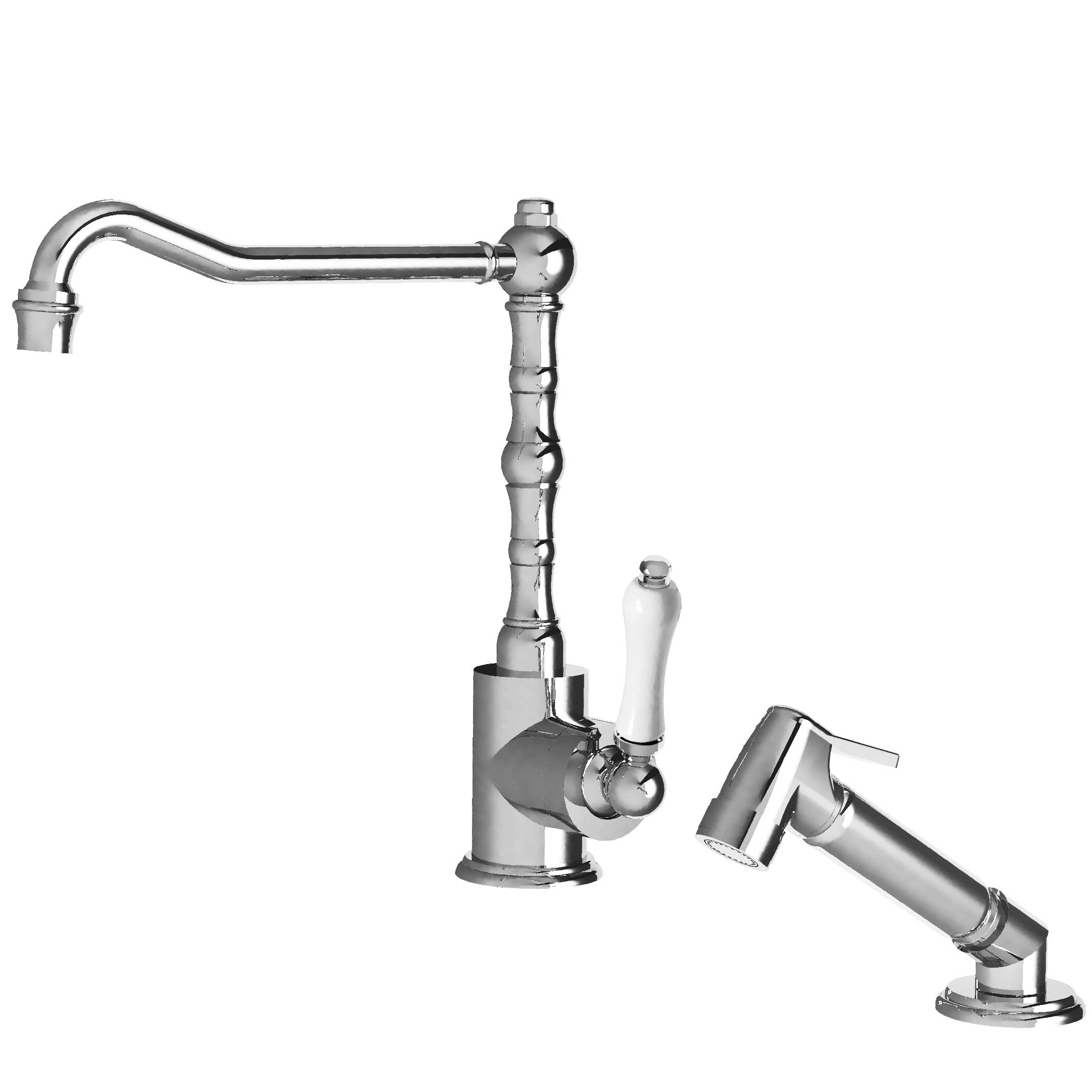 MK04-1101MBS Single-hole kitchen lever mixer & handspray