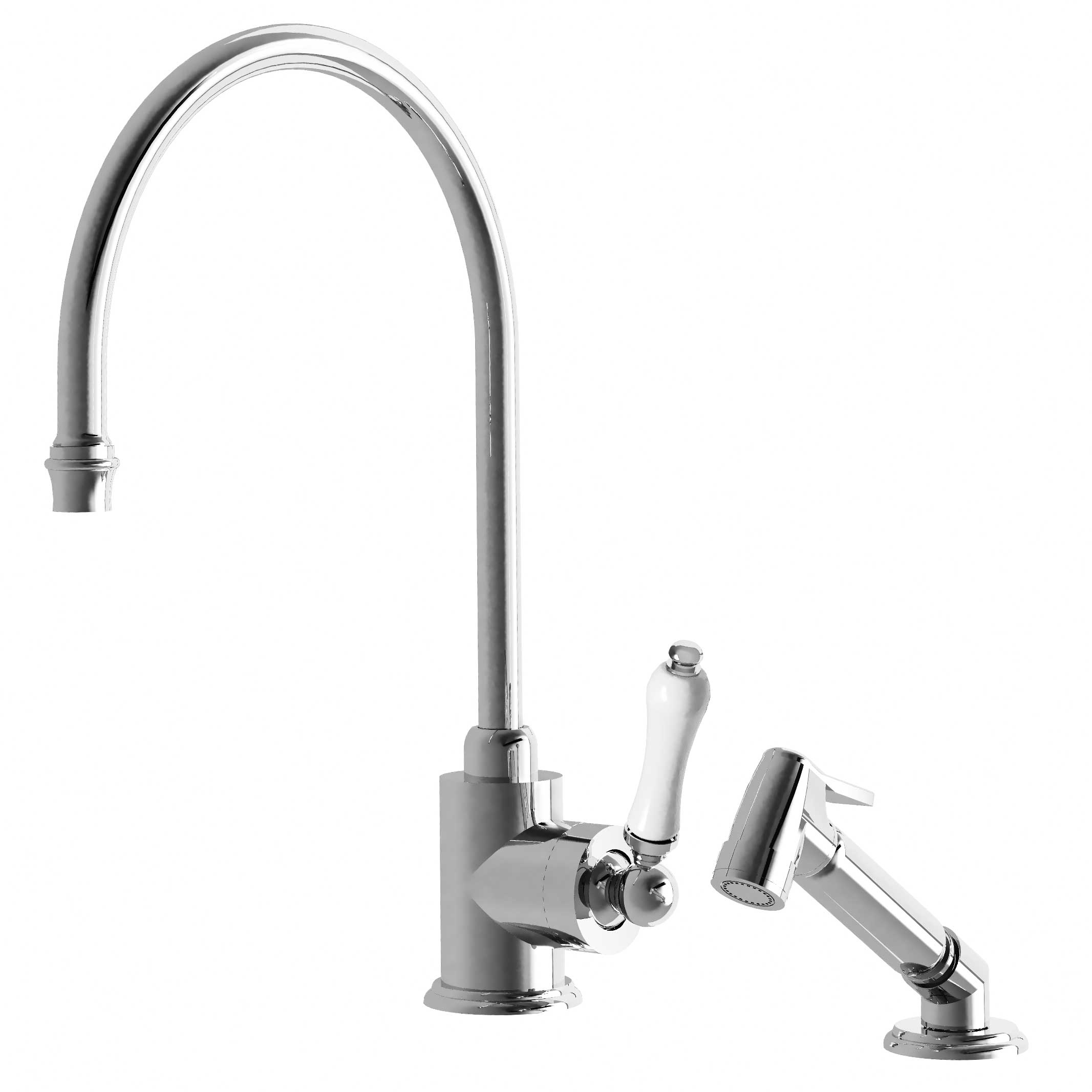 MK22-1101MS Single-hole kitchen lever mixer & handspray