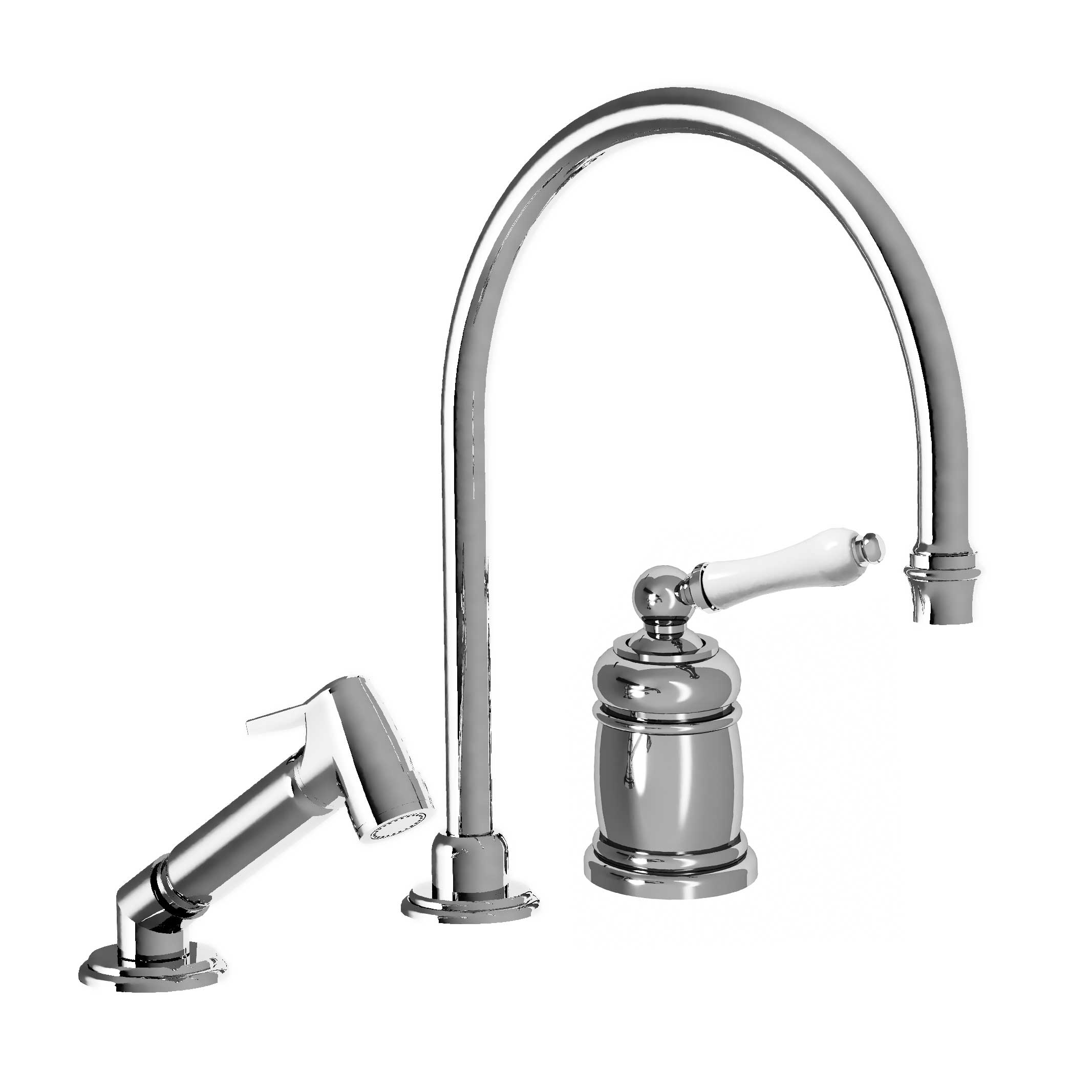 MK22-1102MBS 2-hole kitchen lever mixer & handspray