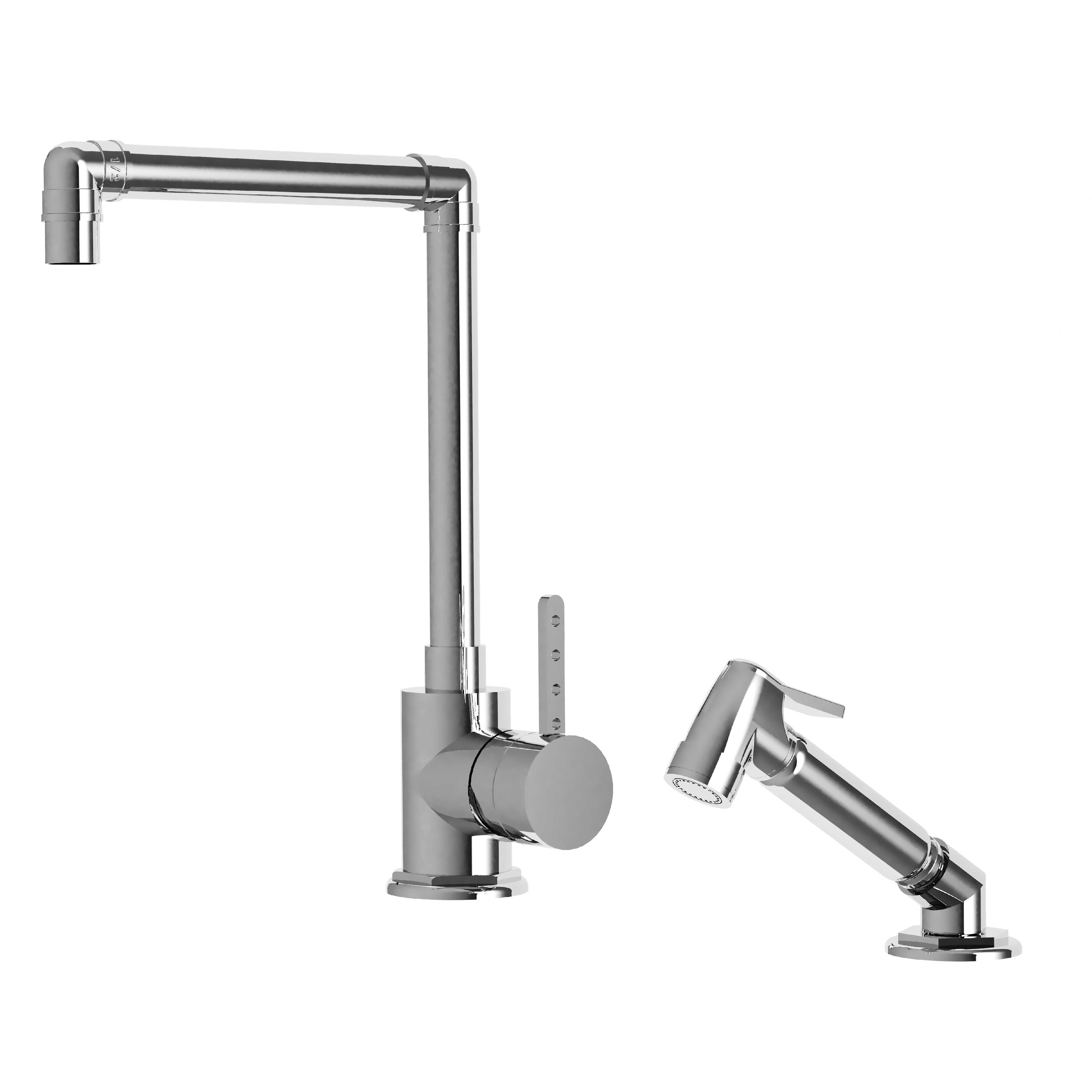 MK81-1101MS Single-hole lever kitchen mixer & handspray