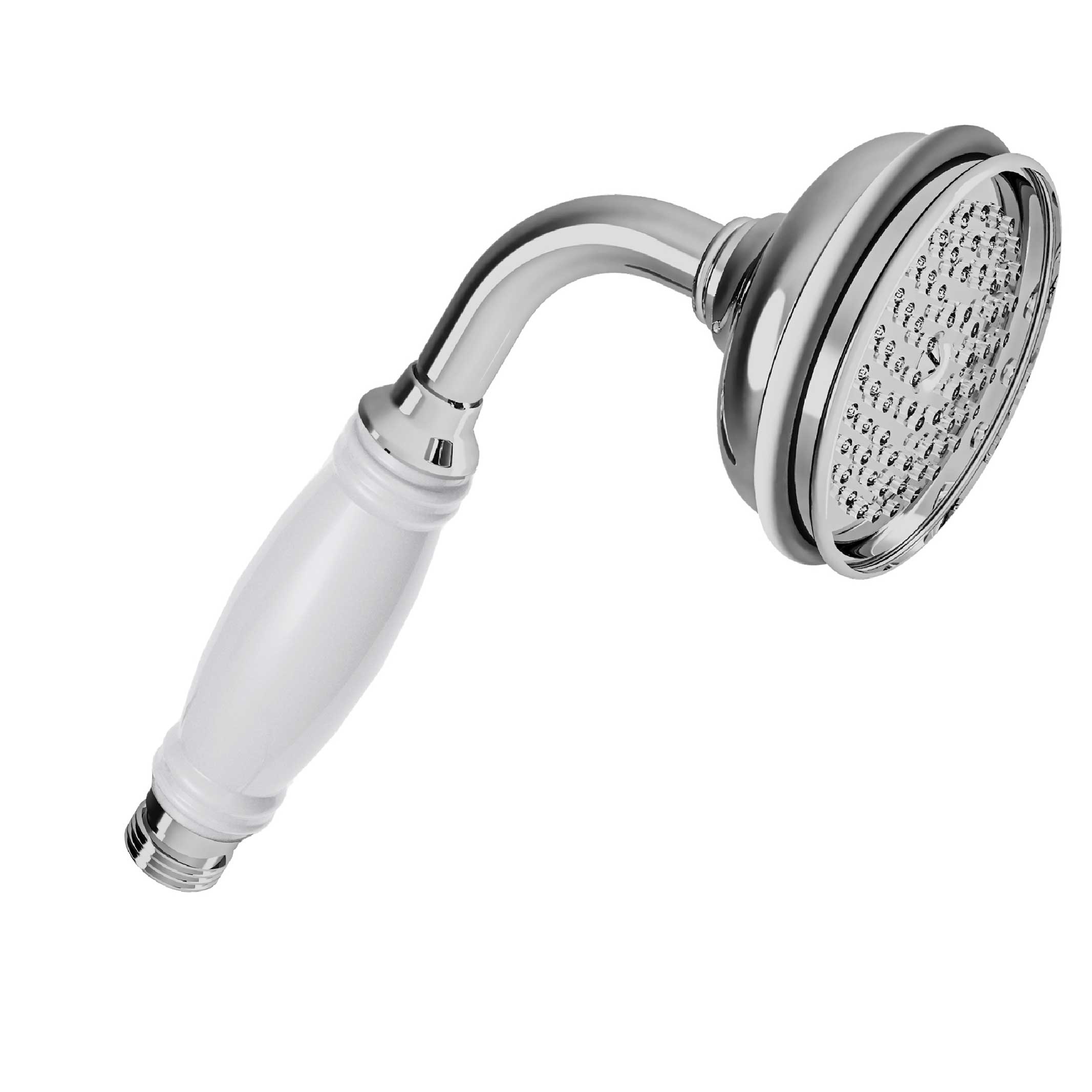 M00-2272 Traditional anti-scaling handshower, white porcelain