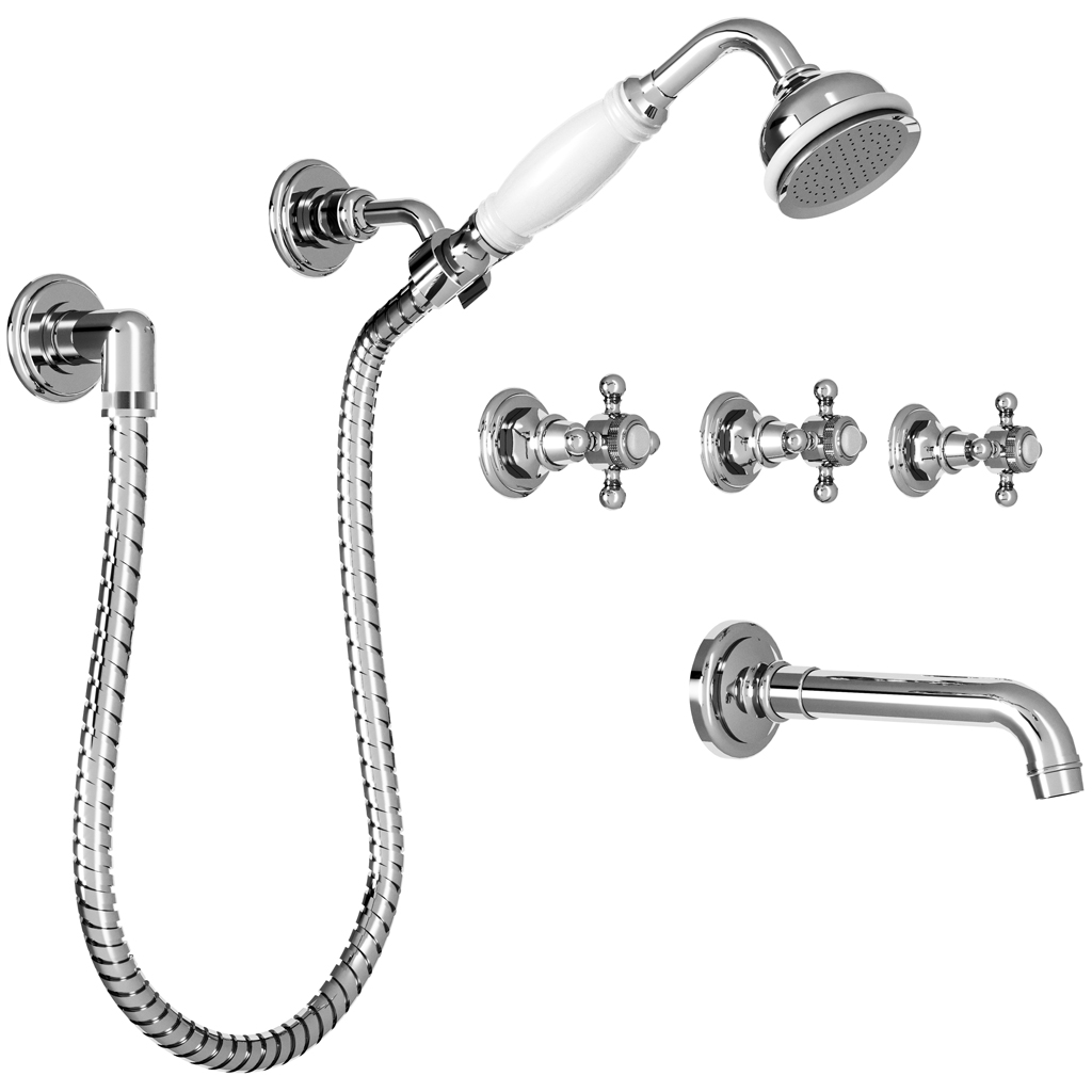 M02-3308 Wall mounted 5-hole bath mixer