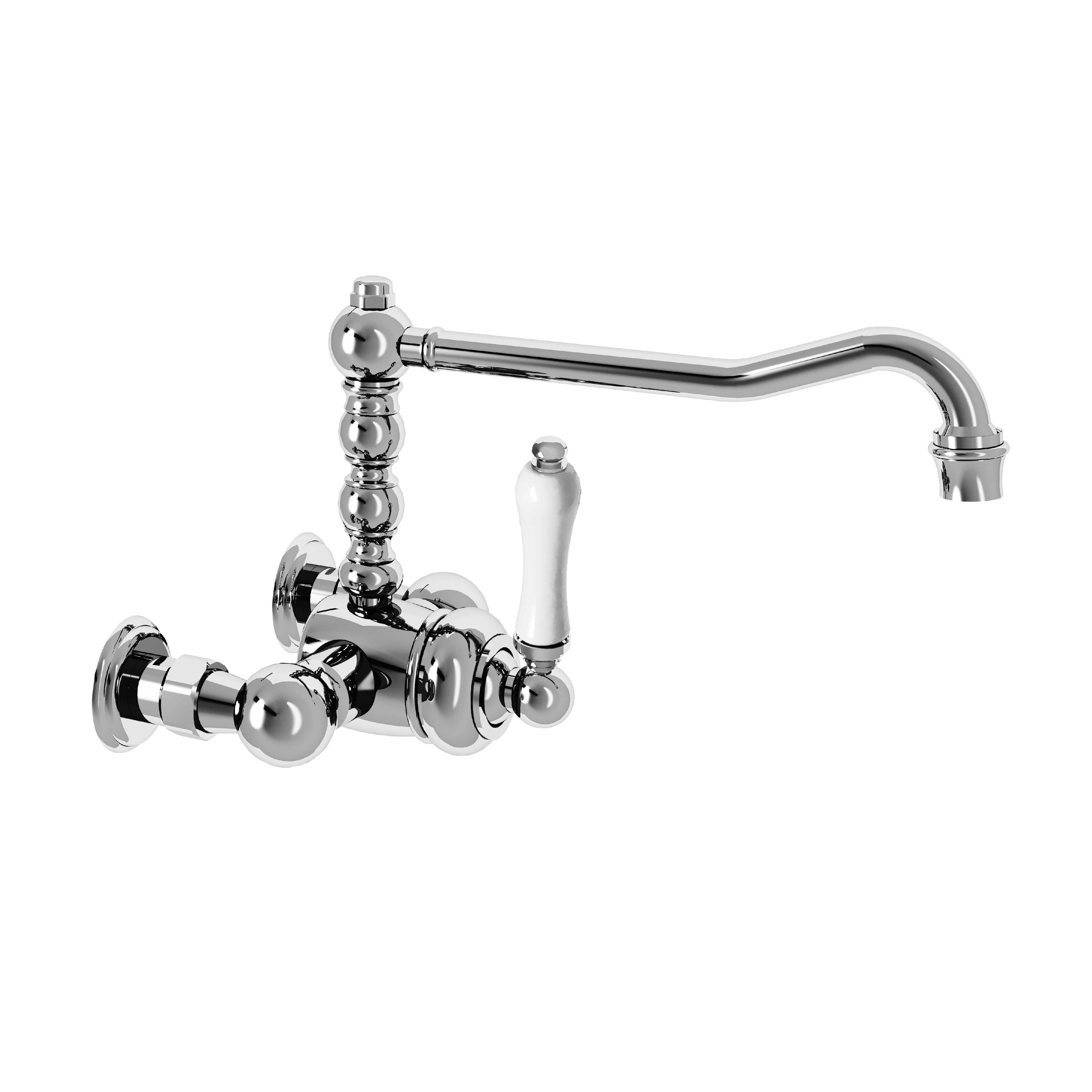 M04-1202ML Wall mounted single lever basin mixer, long spout