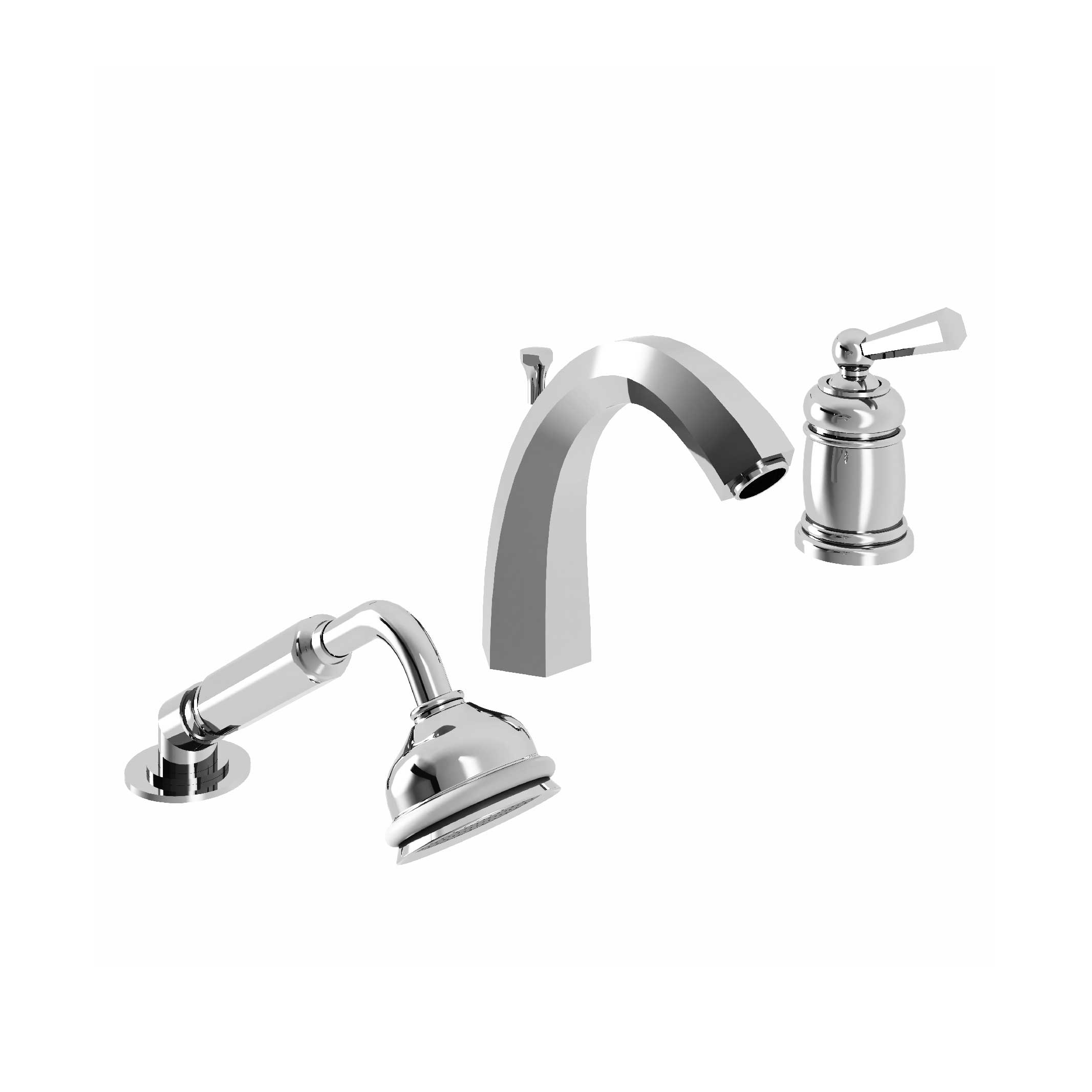 M13-3301MH 3-hole single-lever bath and shower mixer, high spout