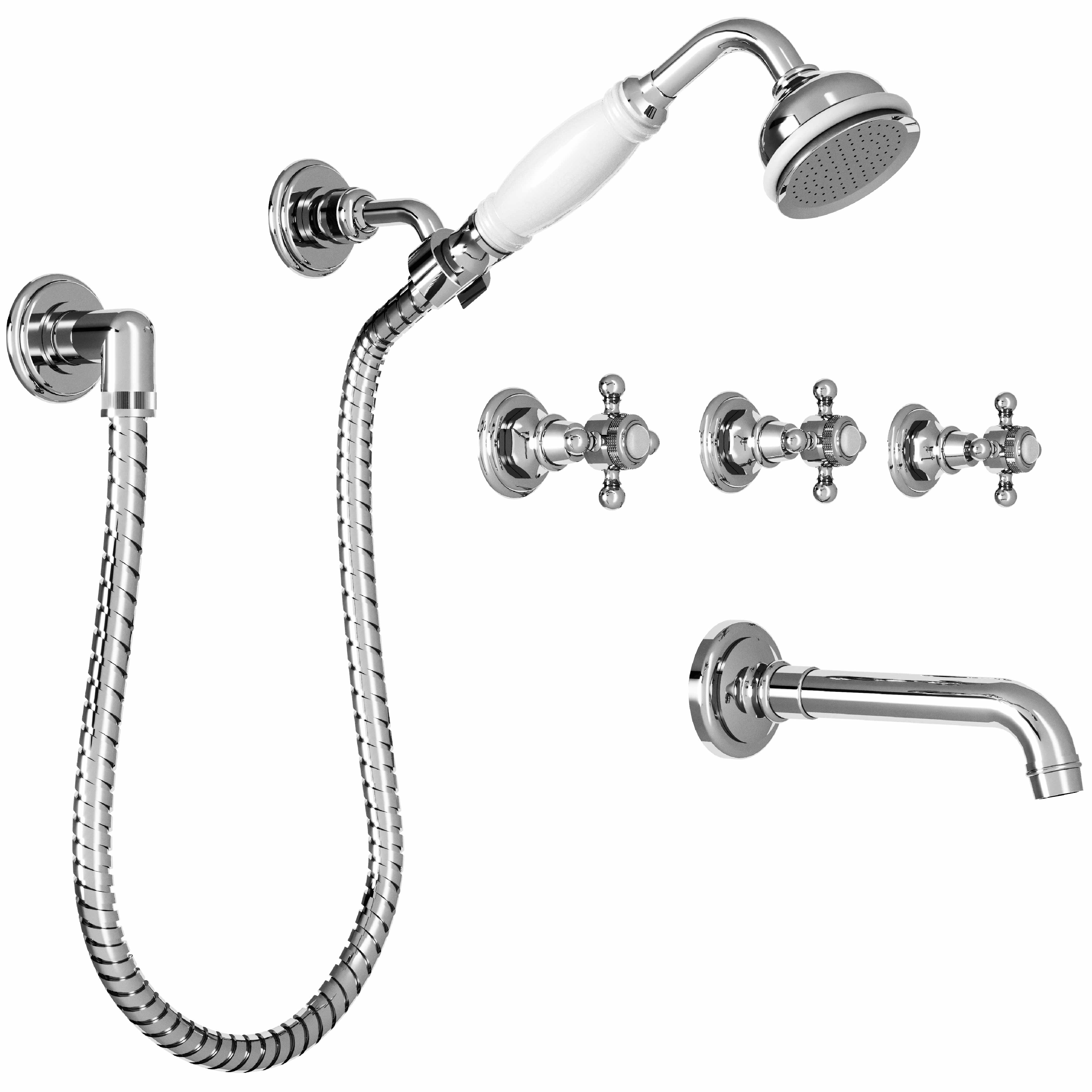 M20-3308 Wall mounted 5-hole bath mixer