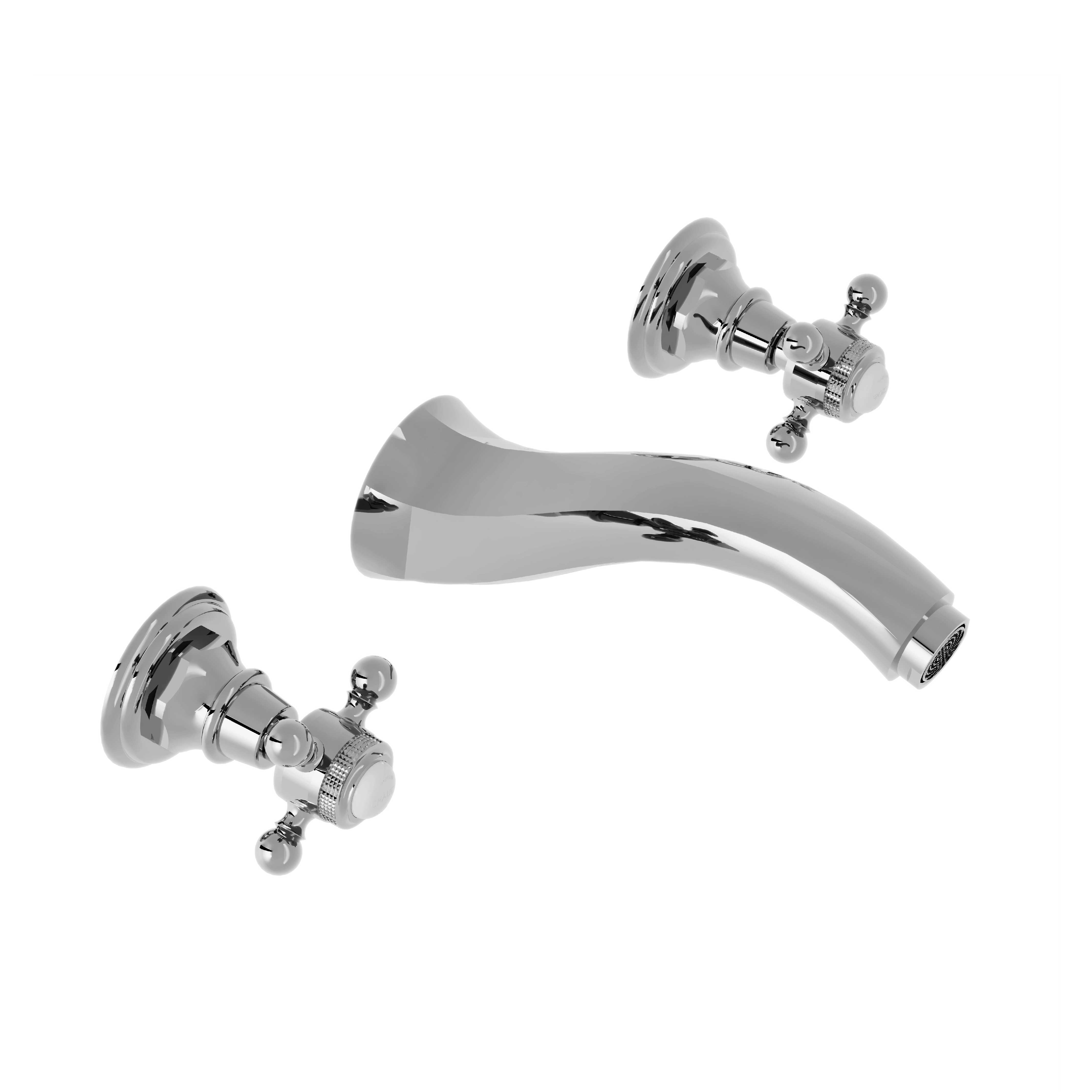 M30-1304 Wall mounted 3-hole basin set, high spout