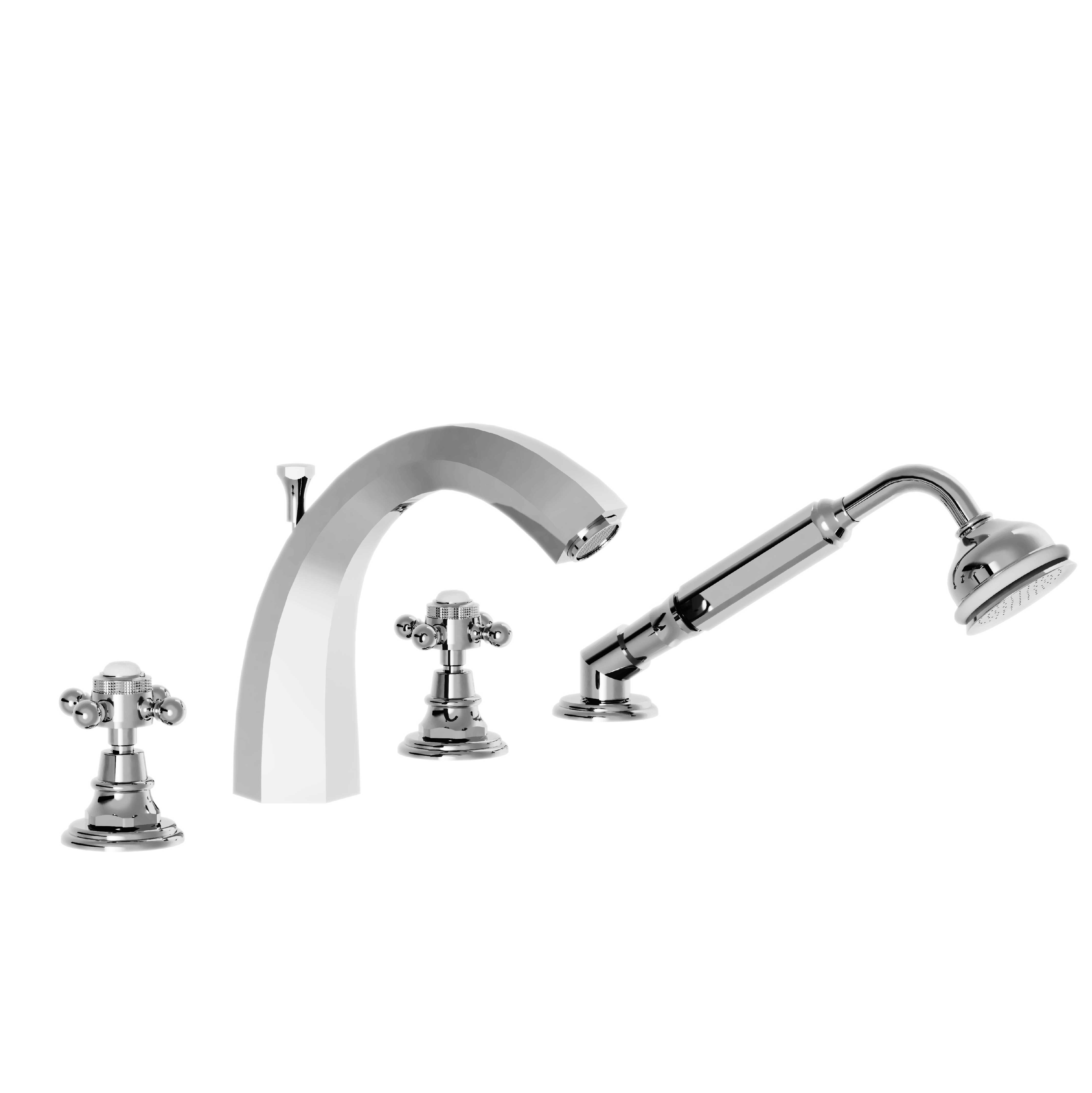 M30-3304H Mélangeur bain-douche 4 trous, bec haut