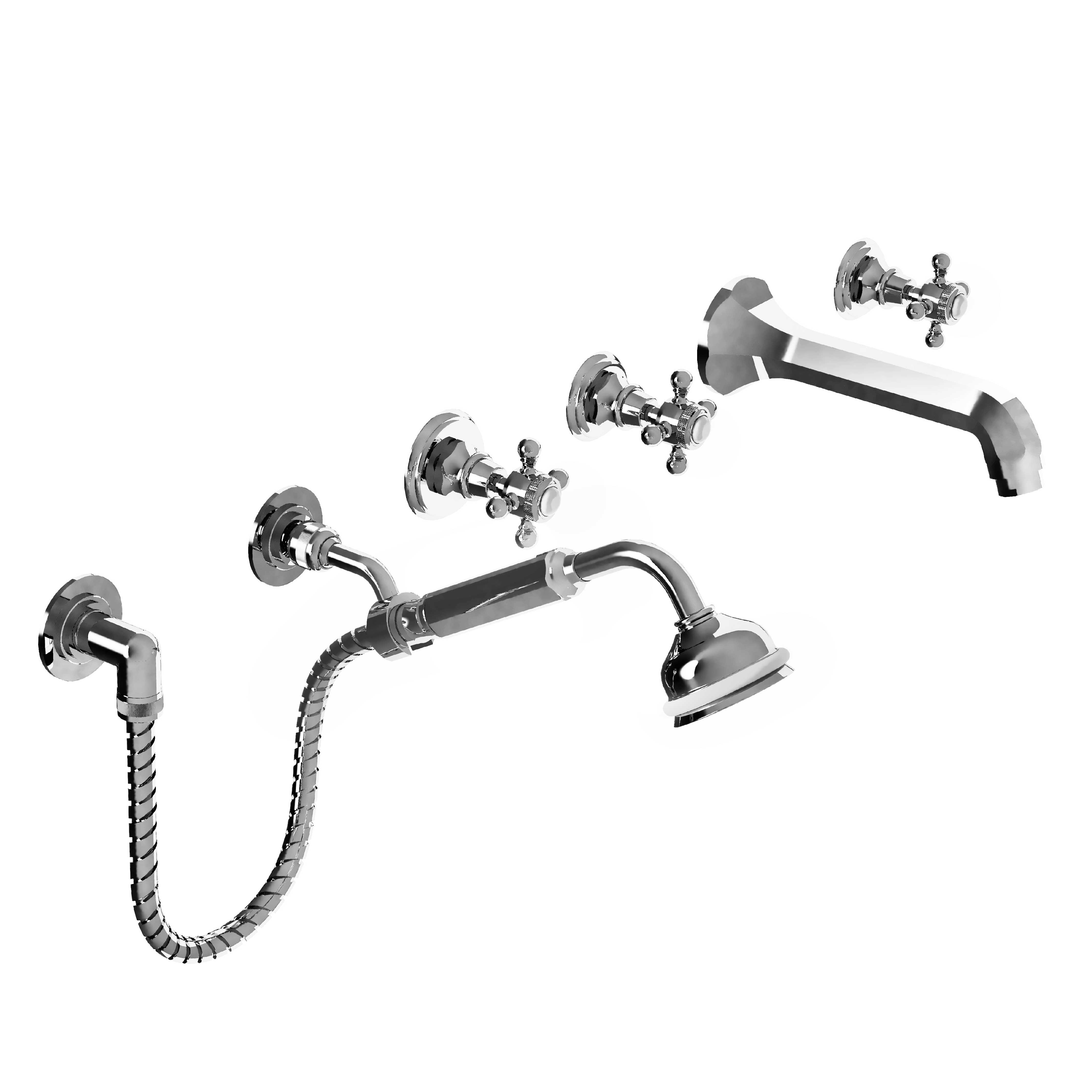 M30-3308 Wall mounted 5-hole bath mixer