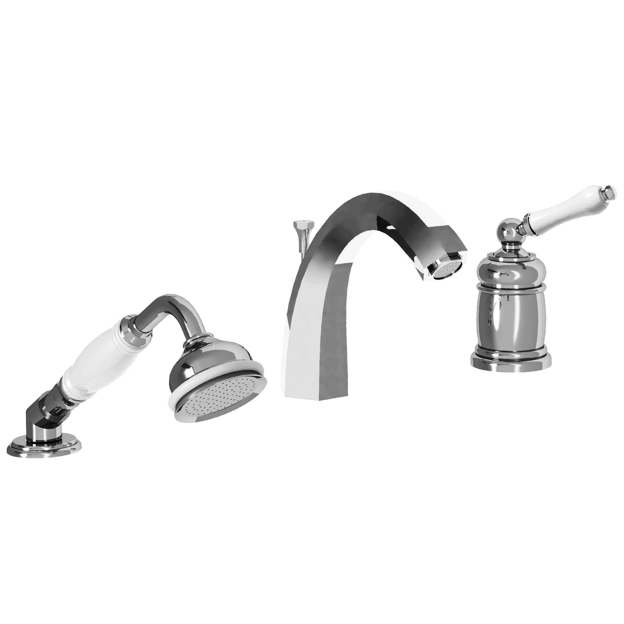 M32-3301MH 3-hole single-lever bath and shower mixer, high spout