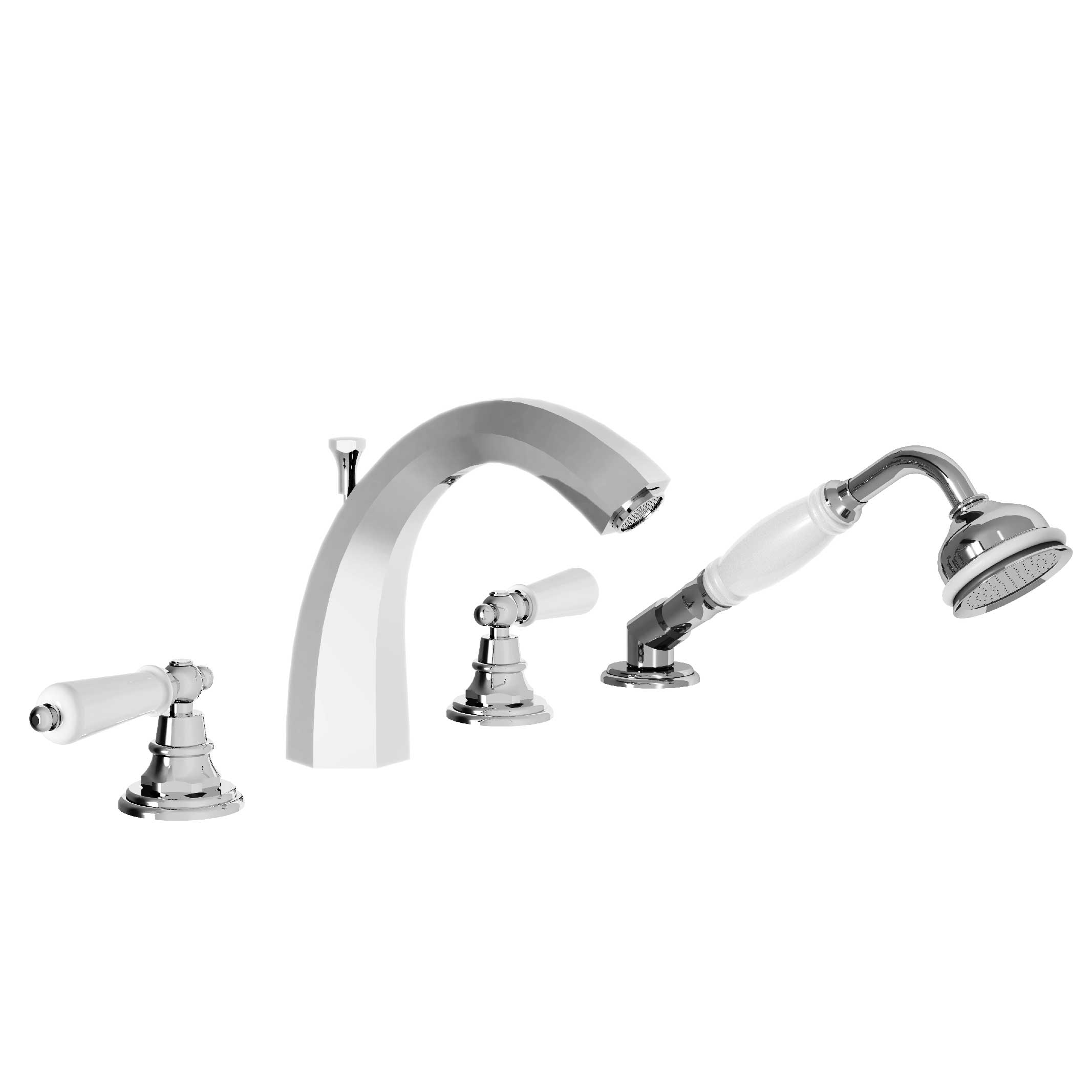 M32-3304H 4-hole bath and shower mixer, high spout