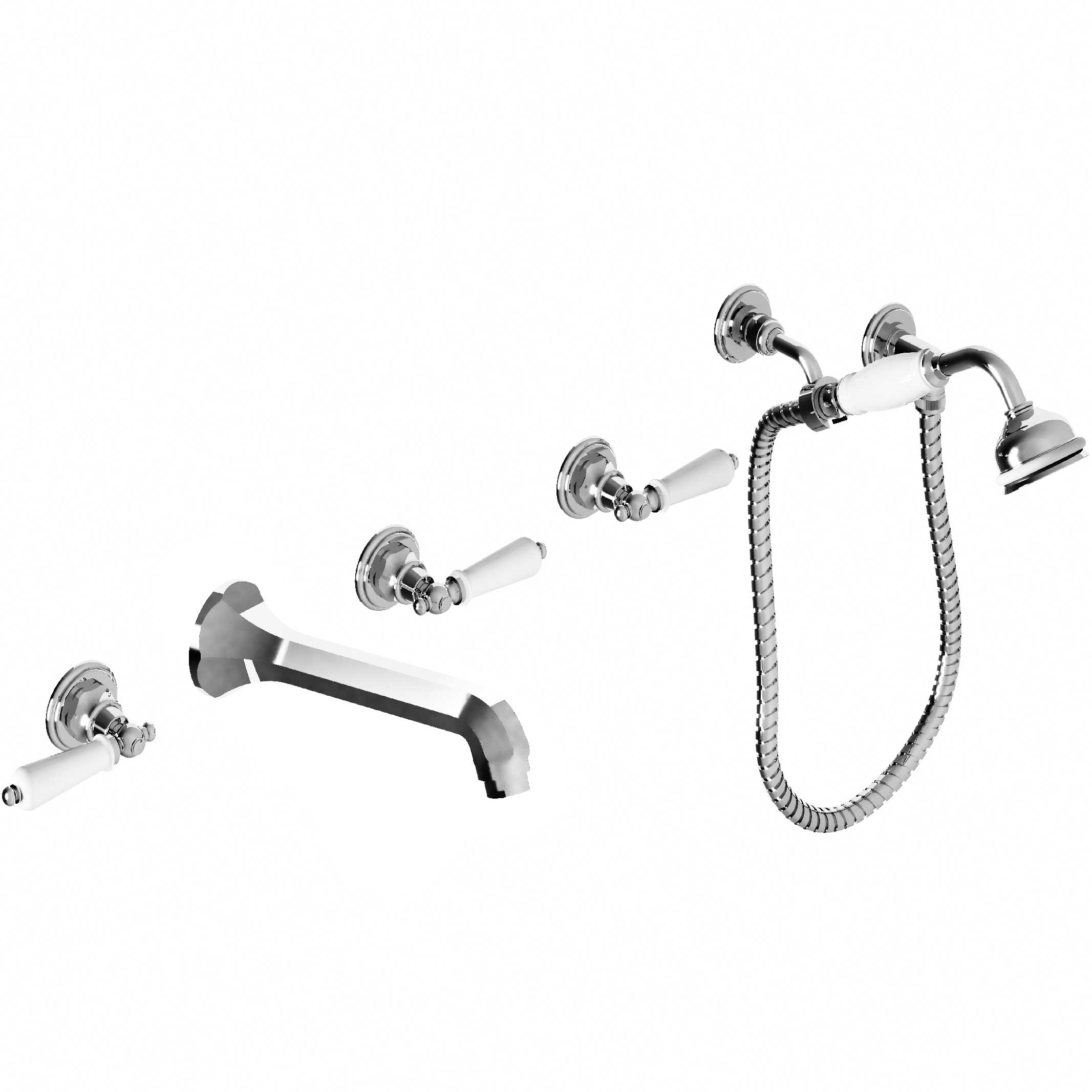 M32-3308 Wall mounted 5-hole bath mixer