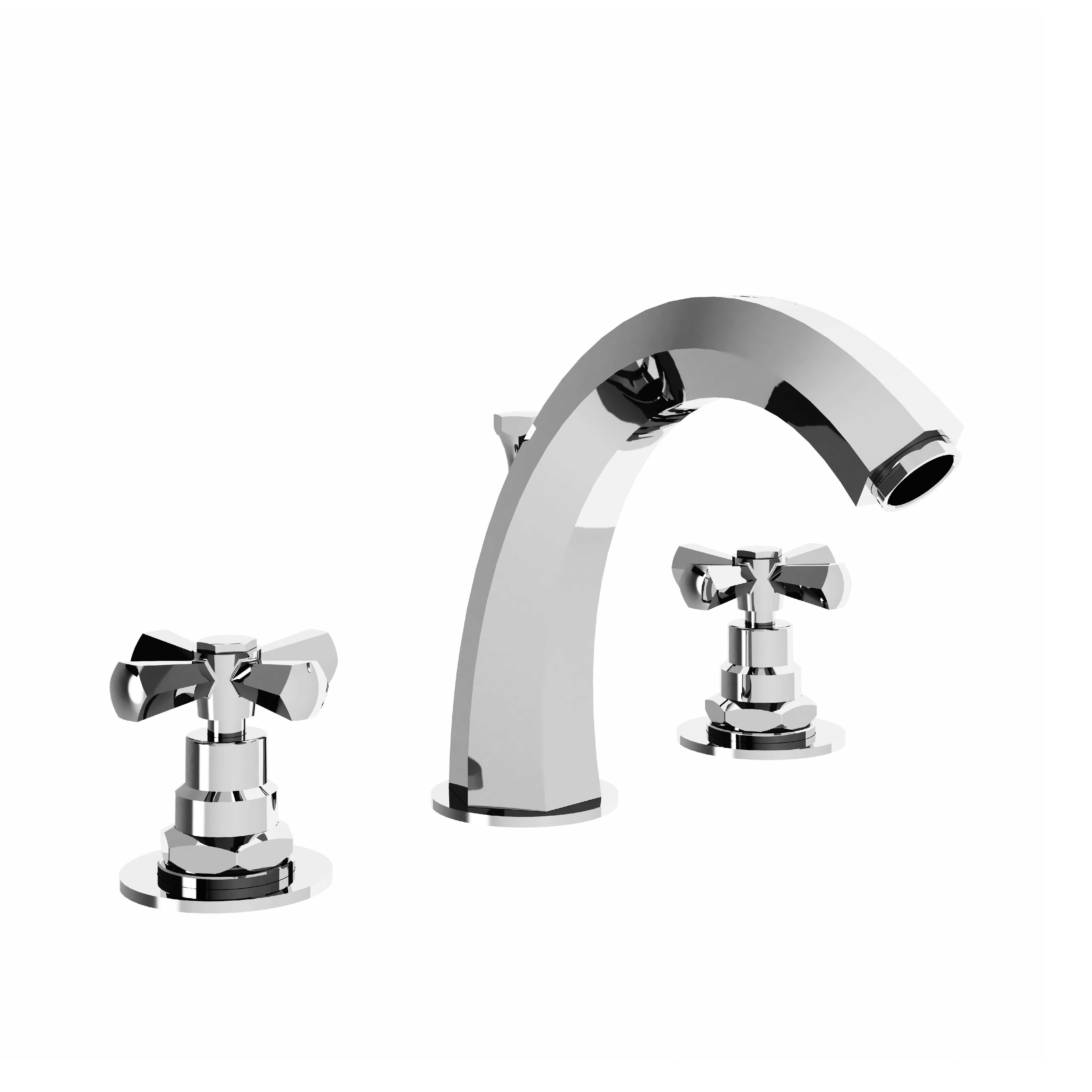 M38-1302 3-hole basin mixer, high spout