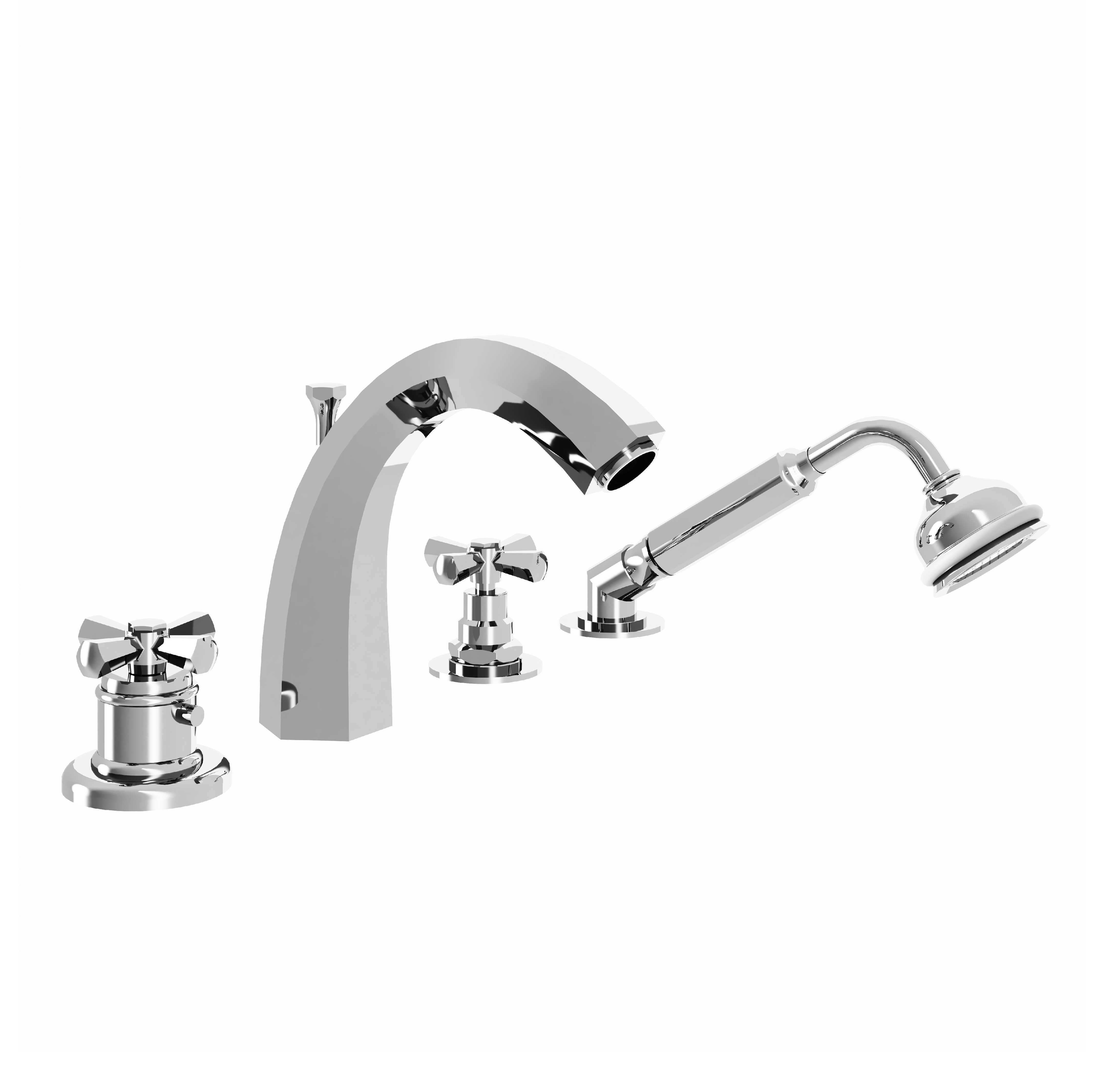 M38-3304TH Mitigeur thermo. bain-douche 4 trous, bec haut