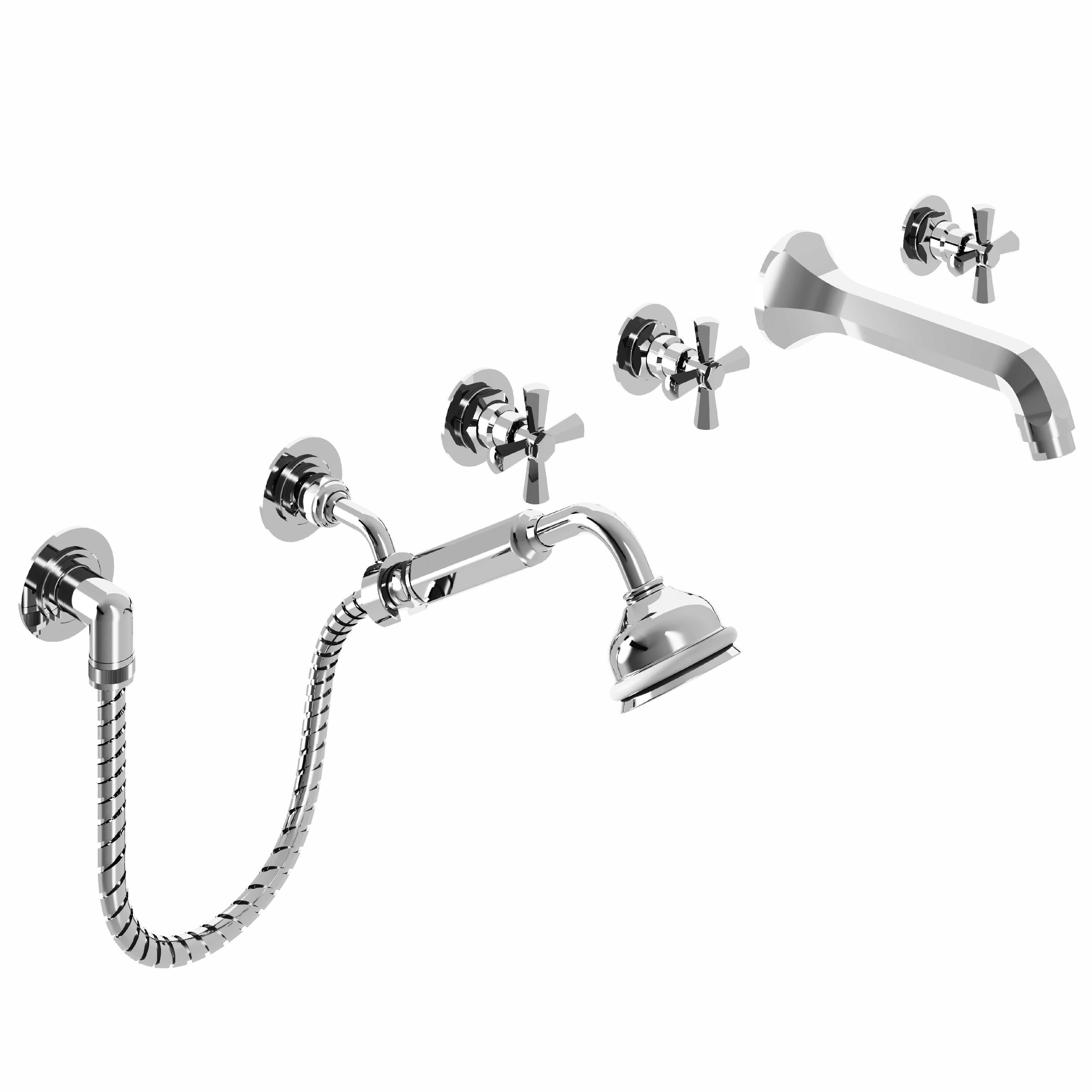 M38-3308 Wall mounted 5-hole bath mixer