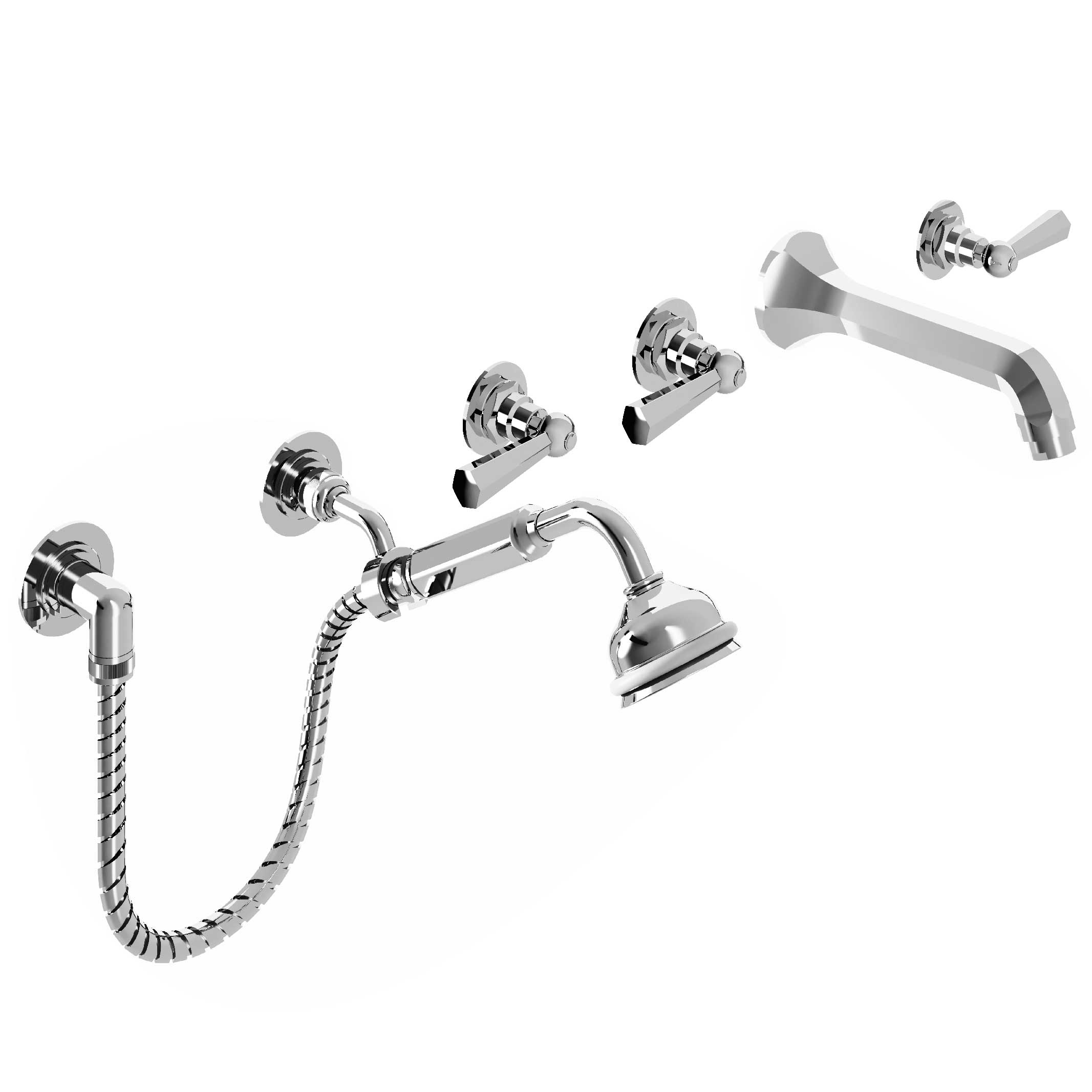 M39-3308 Wall mounted 5-hole bath mixer