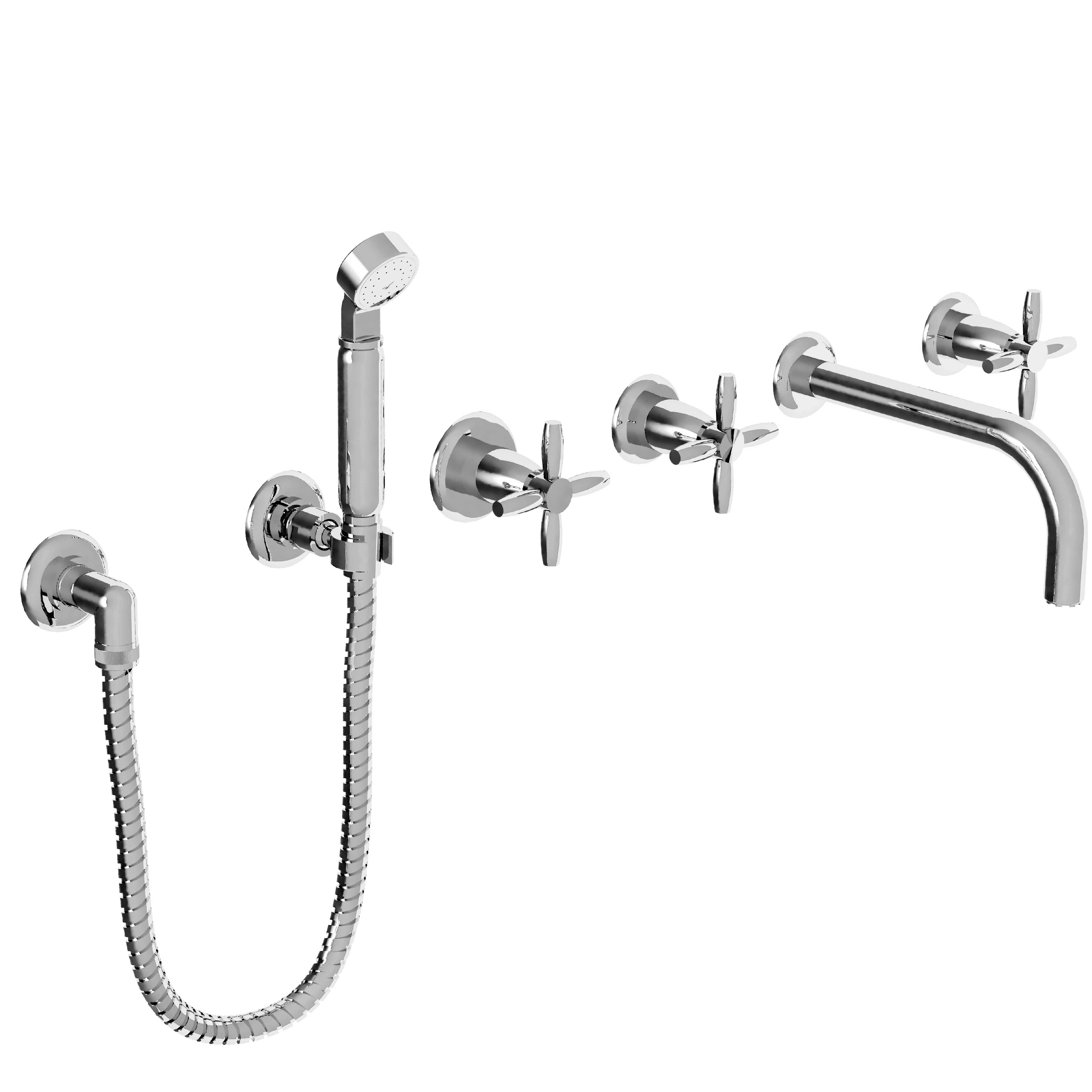 M50-3308 Wall mounted 5-hole bath mixer