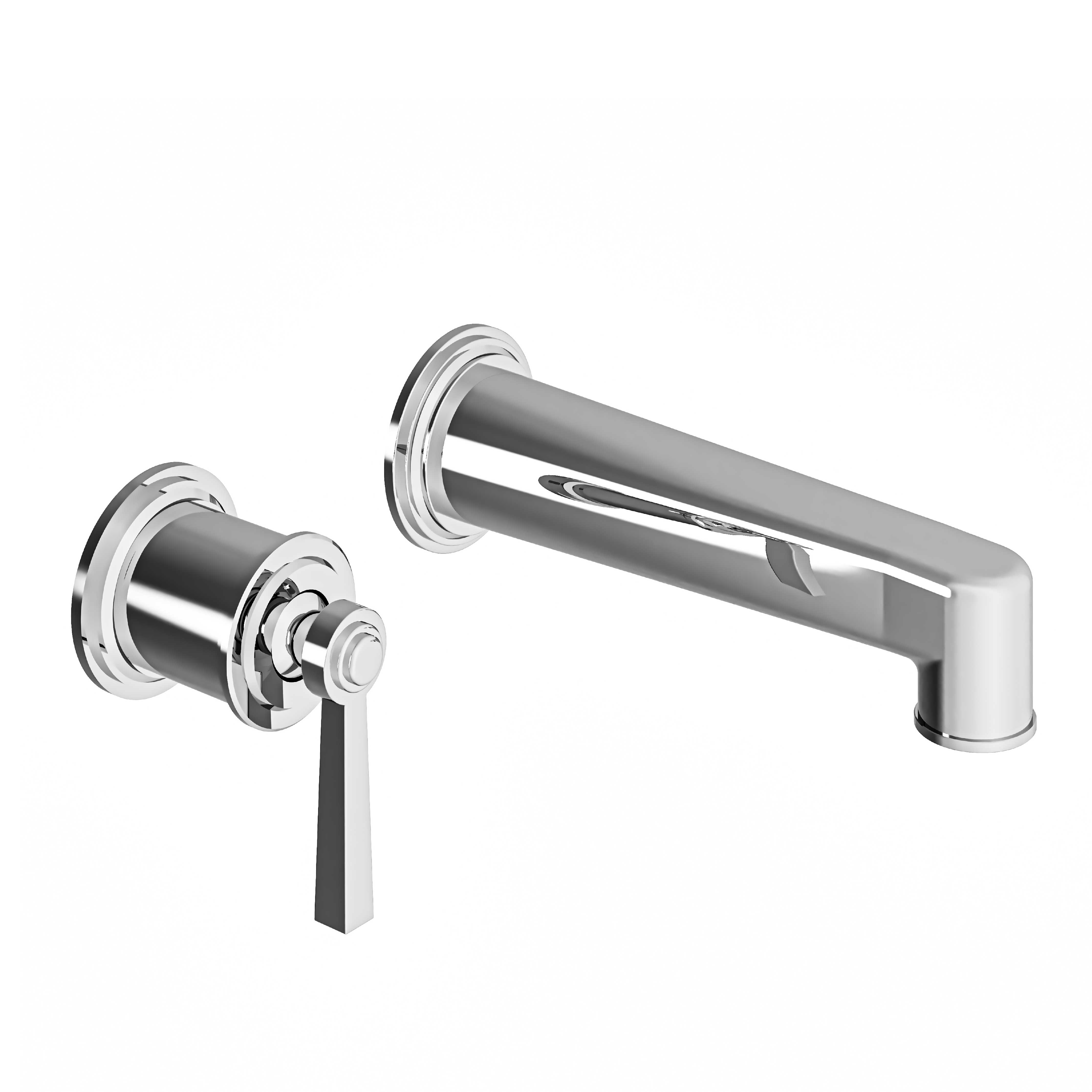 M60-1203M Wall mounted 2-hole single lever basin mixer, built-in