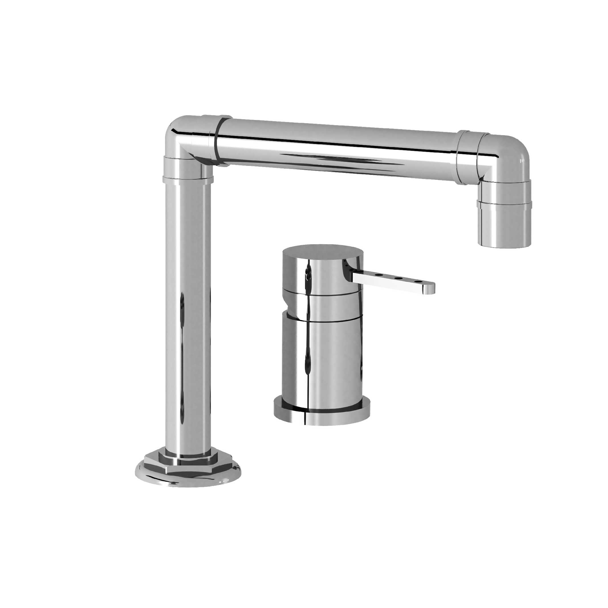 M81-1102M Rim mounted 2-hole single lever basin mixer