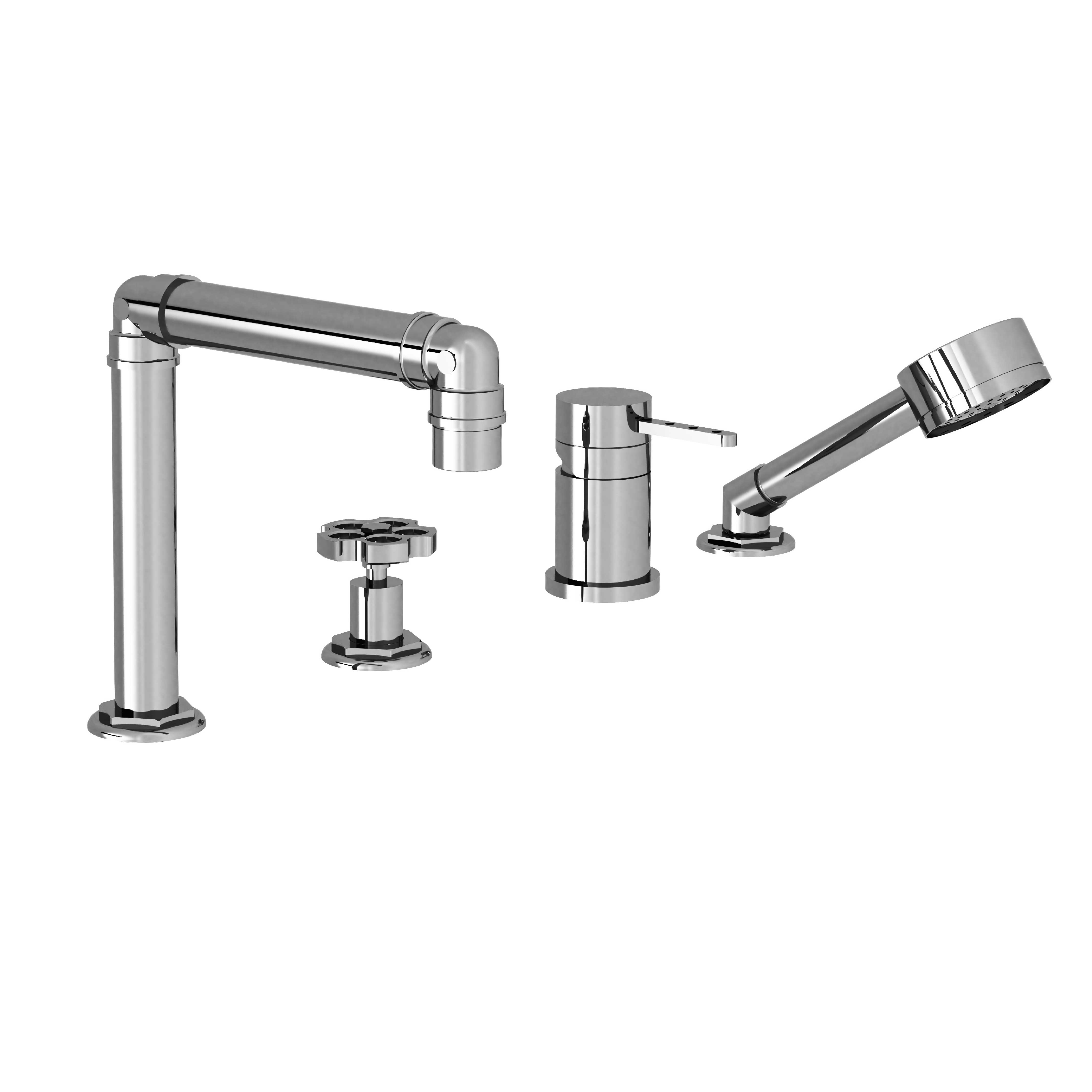 M81-3304M 4-hole single-lever bath and shower mixer