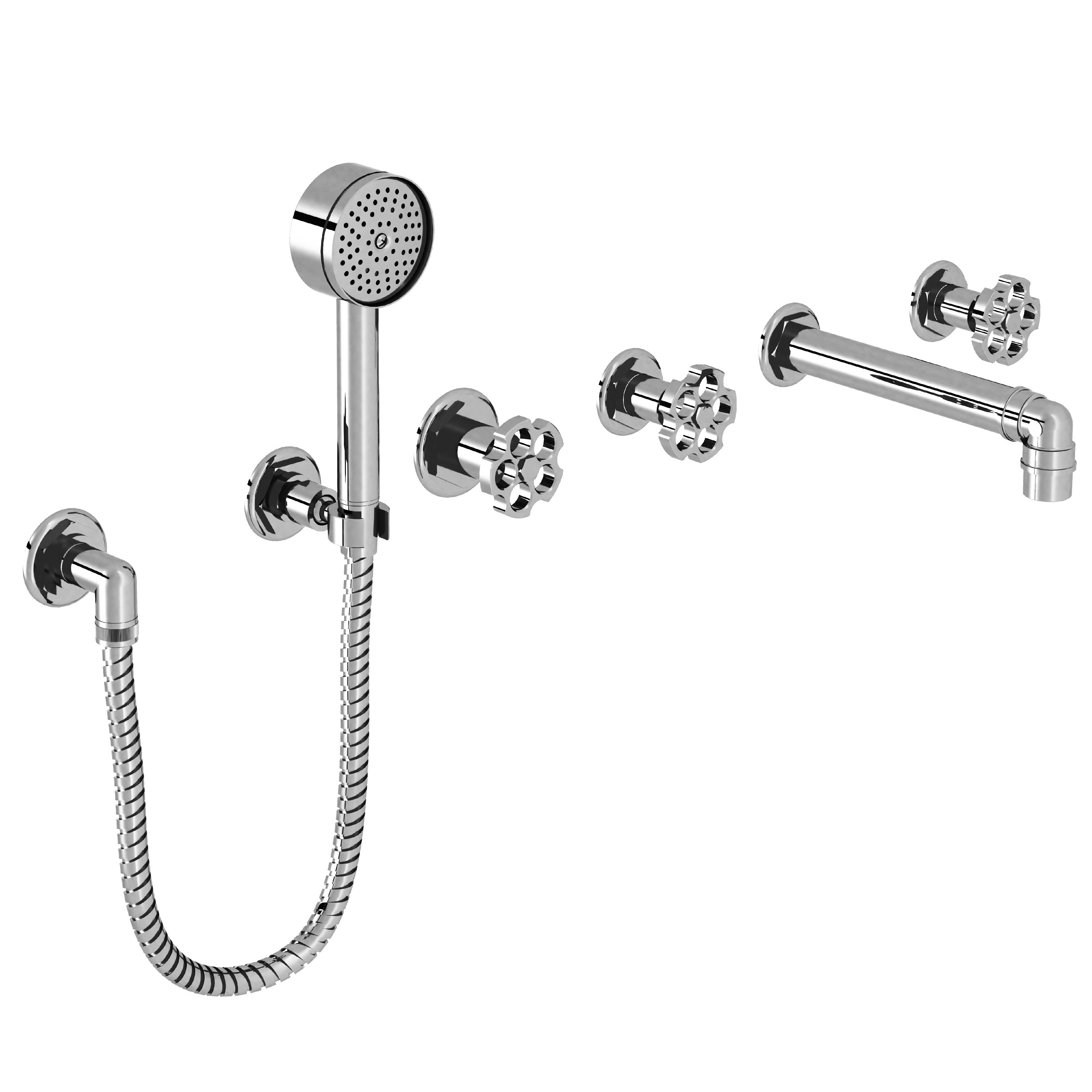 M81-3308 Wall mounted 5-hole bath mixer