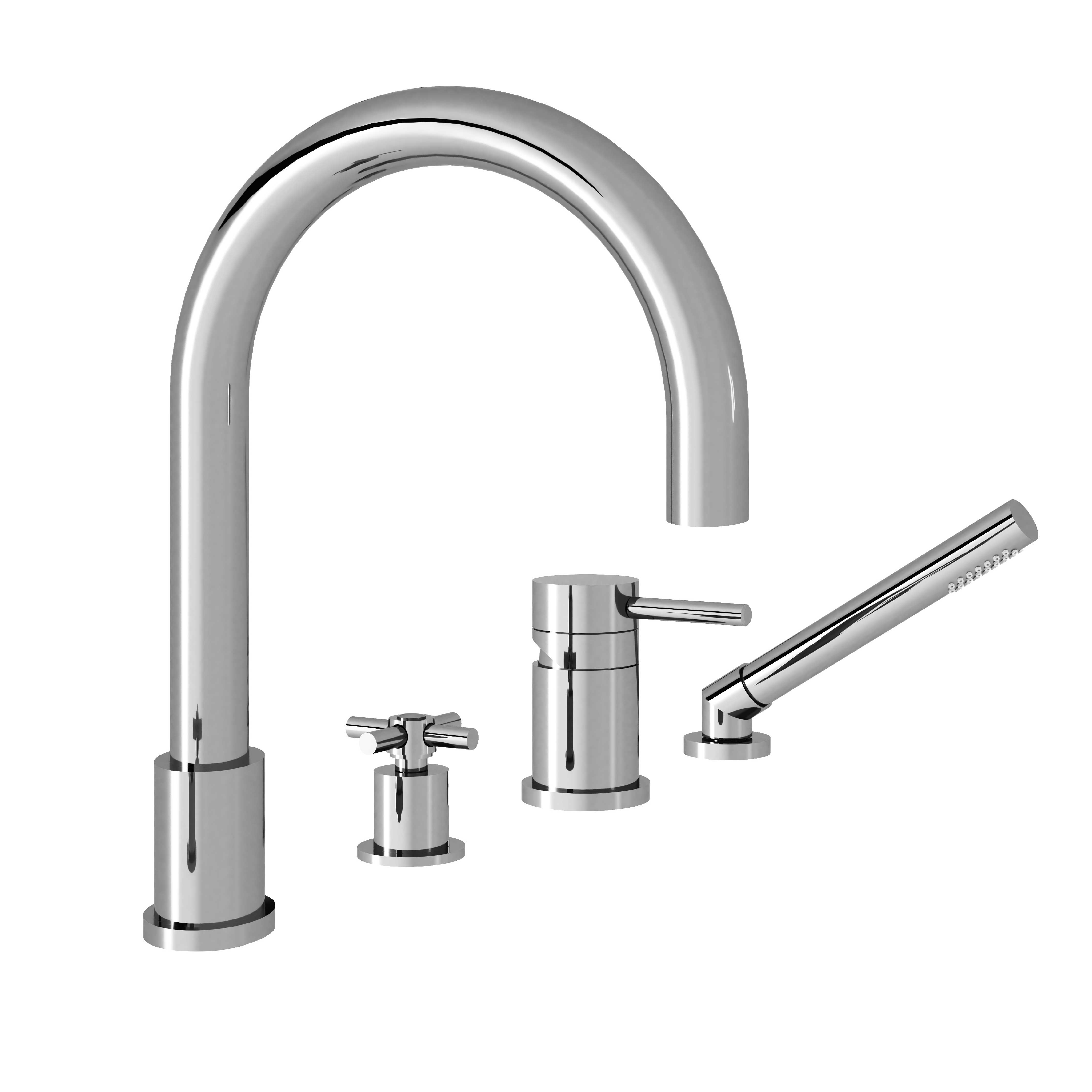 M90-3304M 4-hole single-lever bath and shower mixer