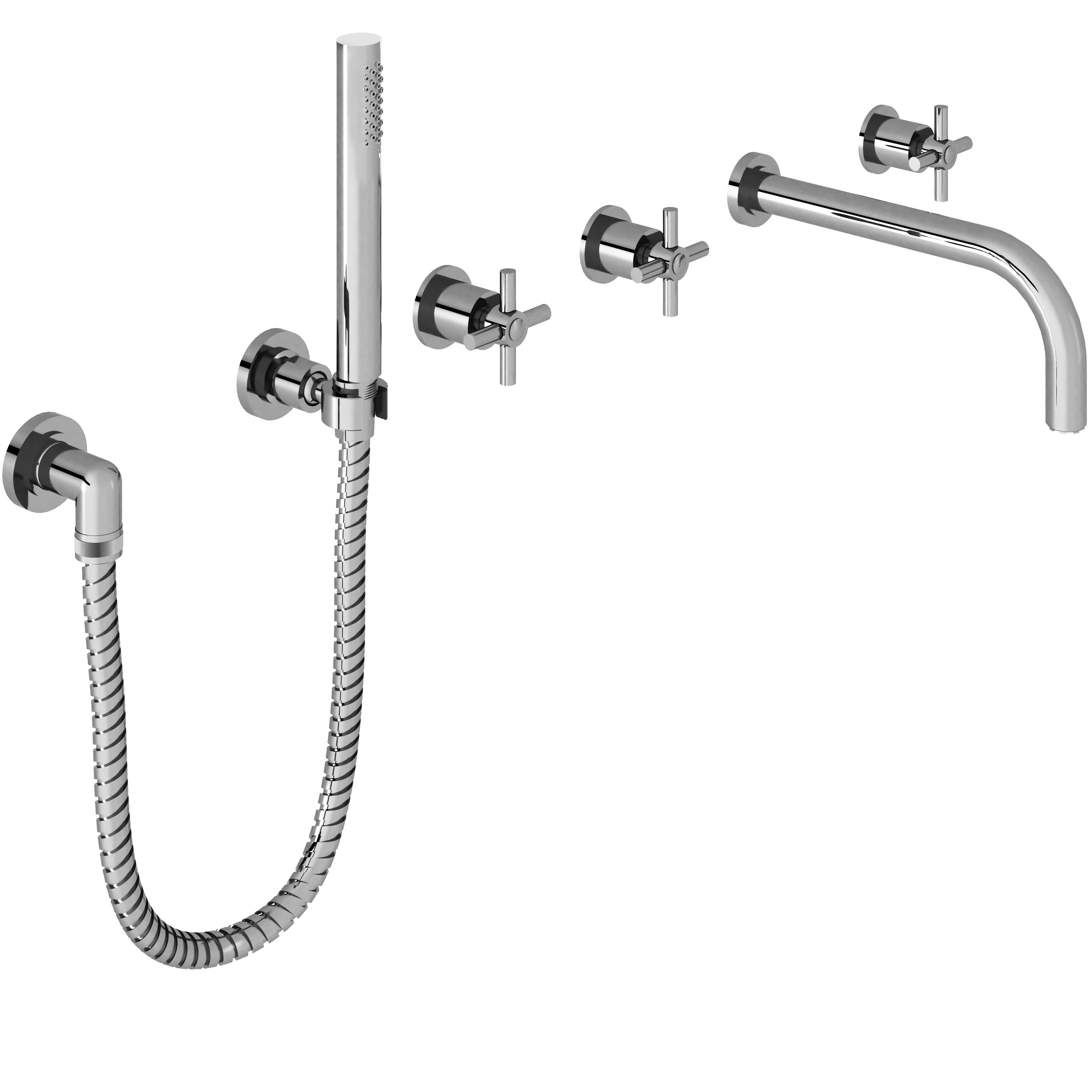 M90-3308 Wall mounted 5-hole bath mixer