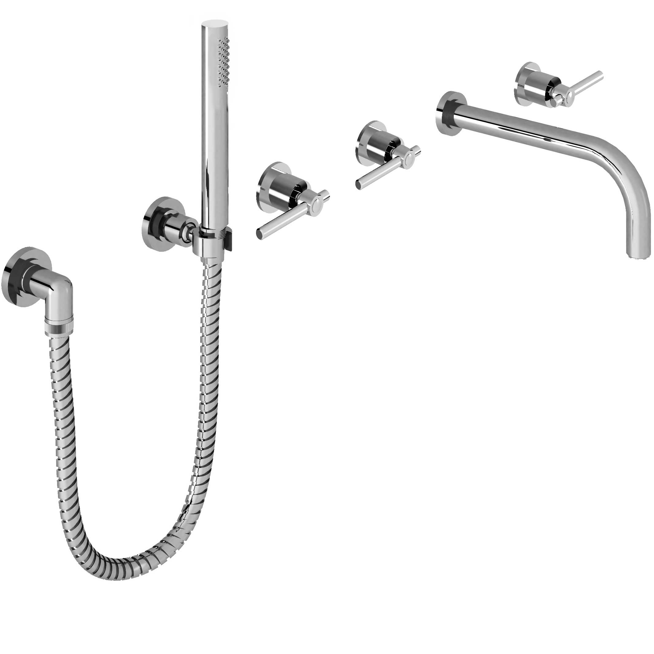 M91-3308 Wall mounted 5-hole bath mixer