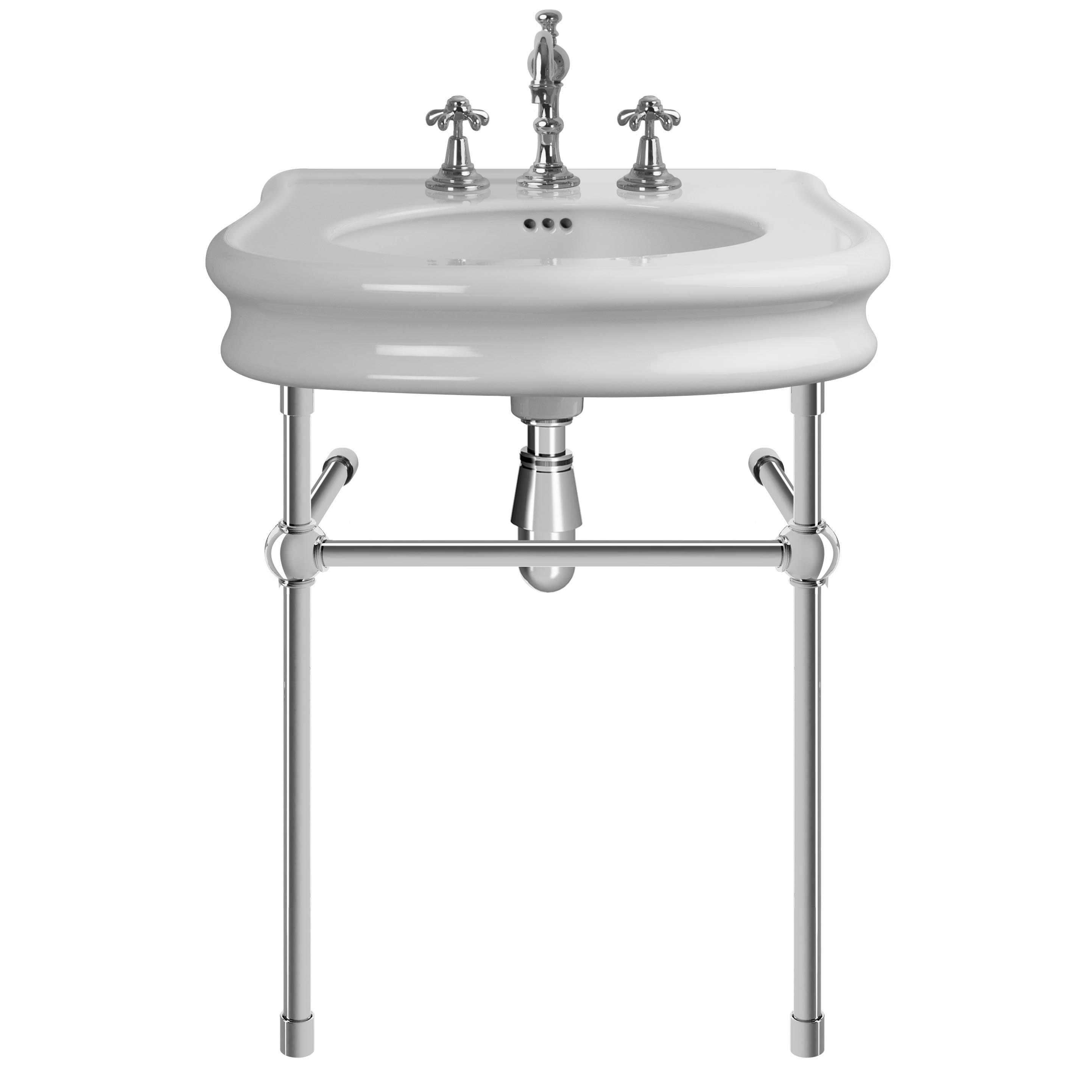 MS02-70-pietement-laiton Le Tréport washbasin on brass washstand, L. 70cm