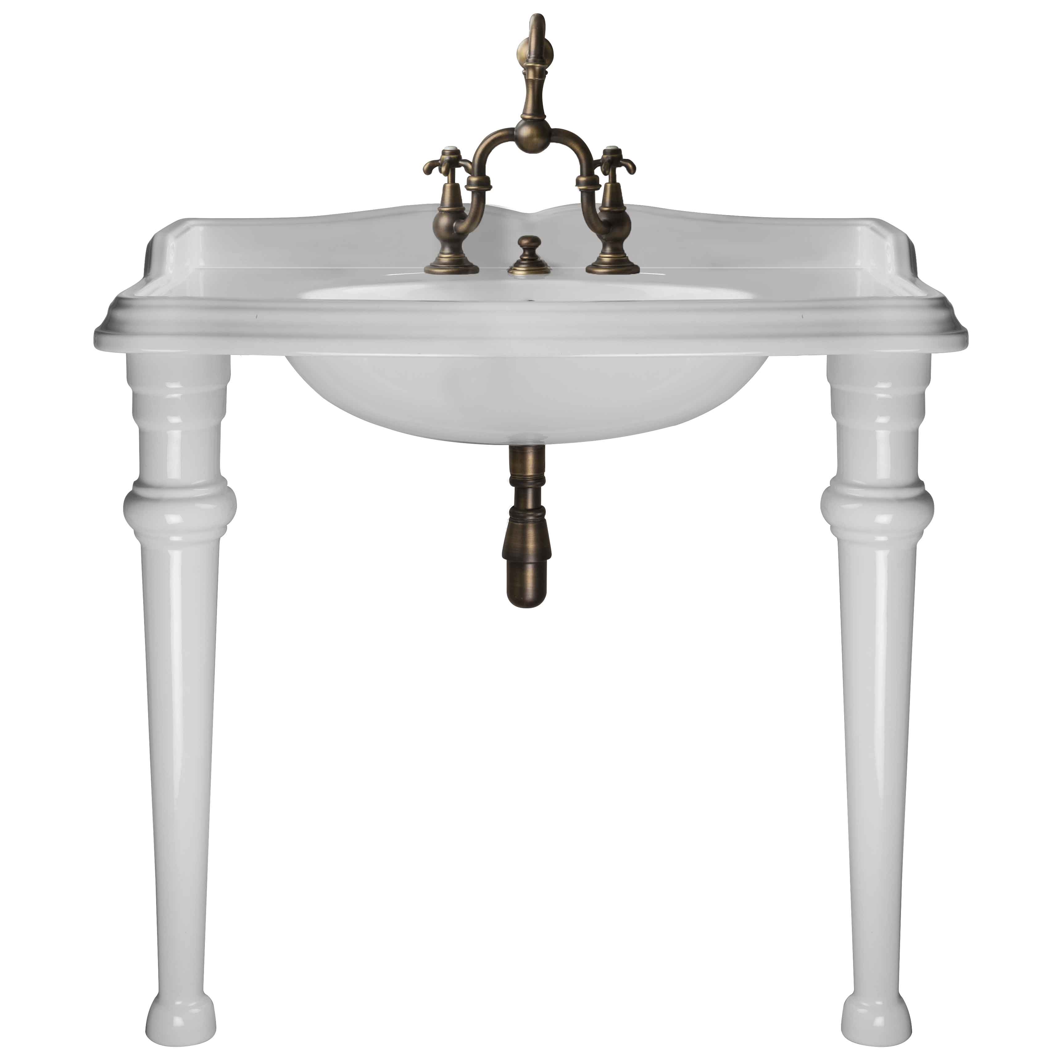 MS03-105-pieds-ceramique Victorian washbasin on ceramic legs, L. 105cm