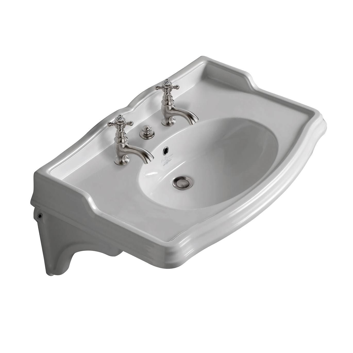 MS03-90-equerres-ceramique Victorian washbasin on ceramic brackets, L. 90cm