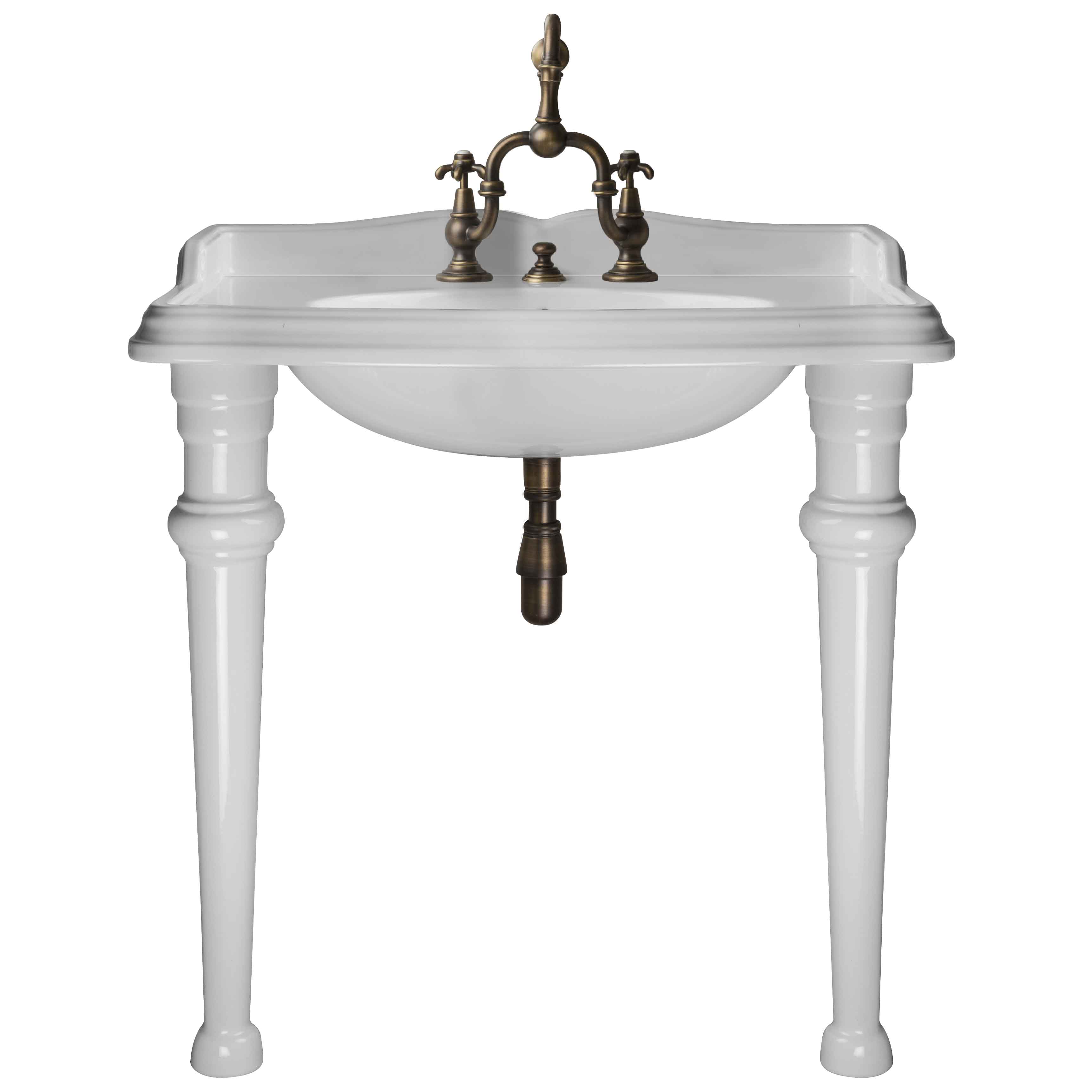 MS03-90-pieds-ceramique Victorian washbasin on ceramic legs, L. 90cm