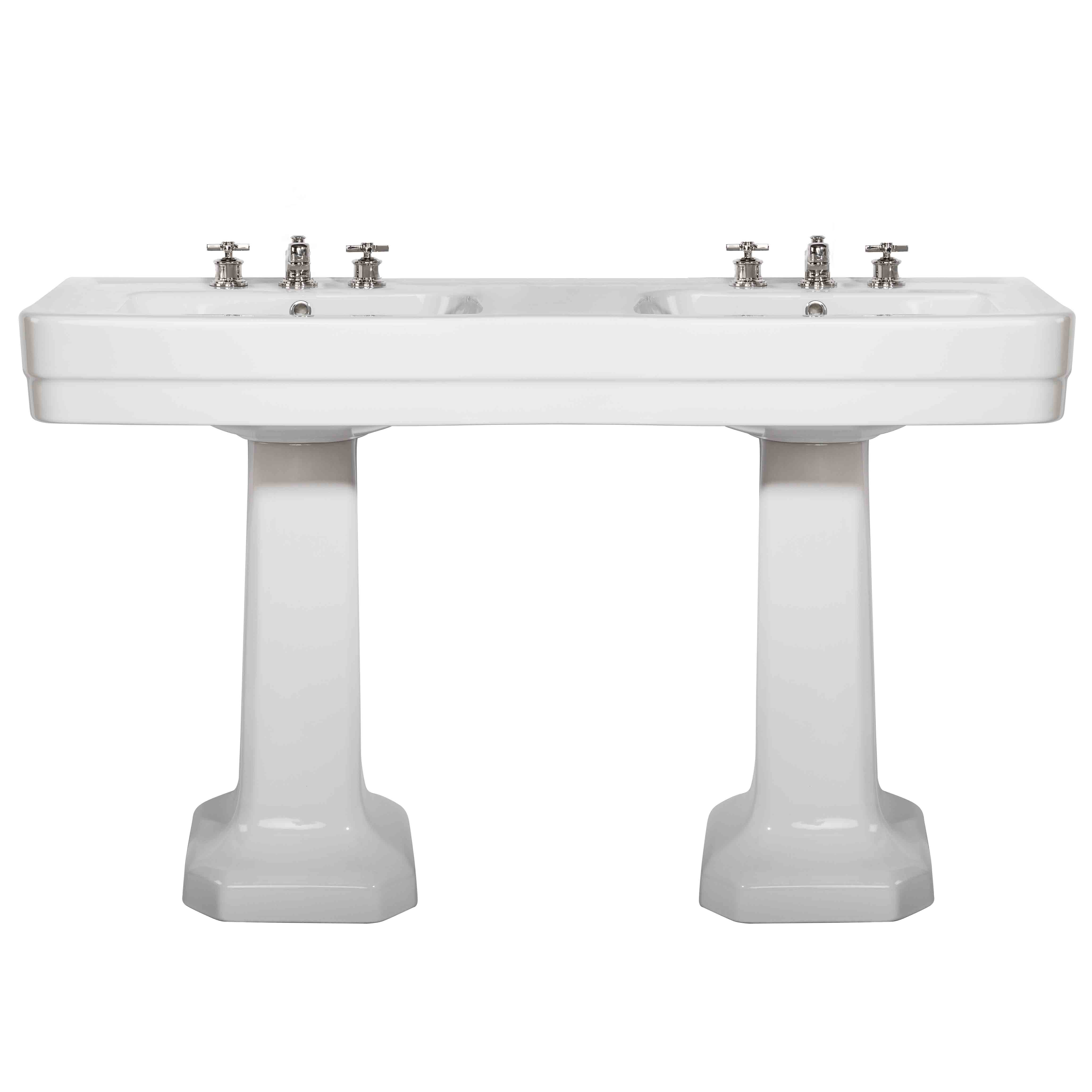 MS05-130-colonne Lavabo double Edward sur colonnes, L. 130 cm