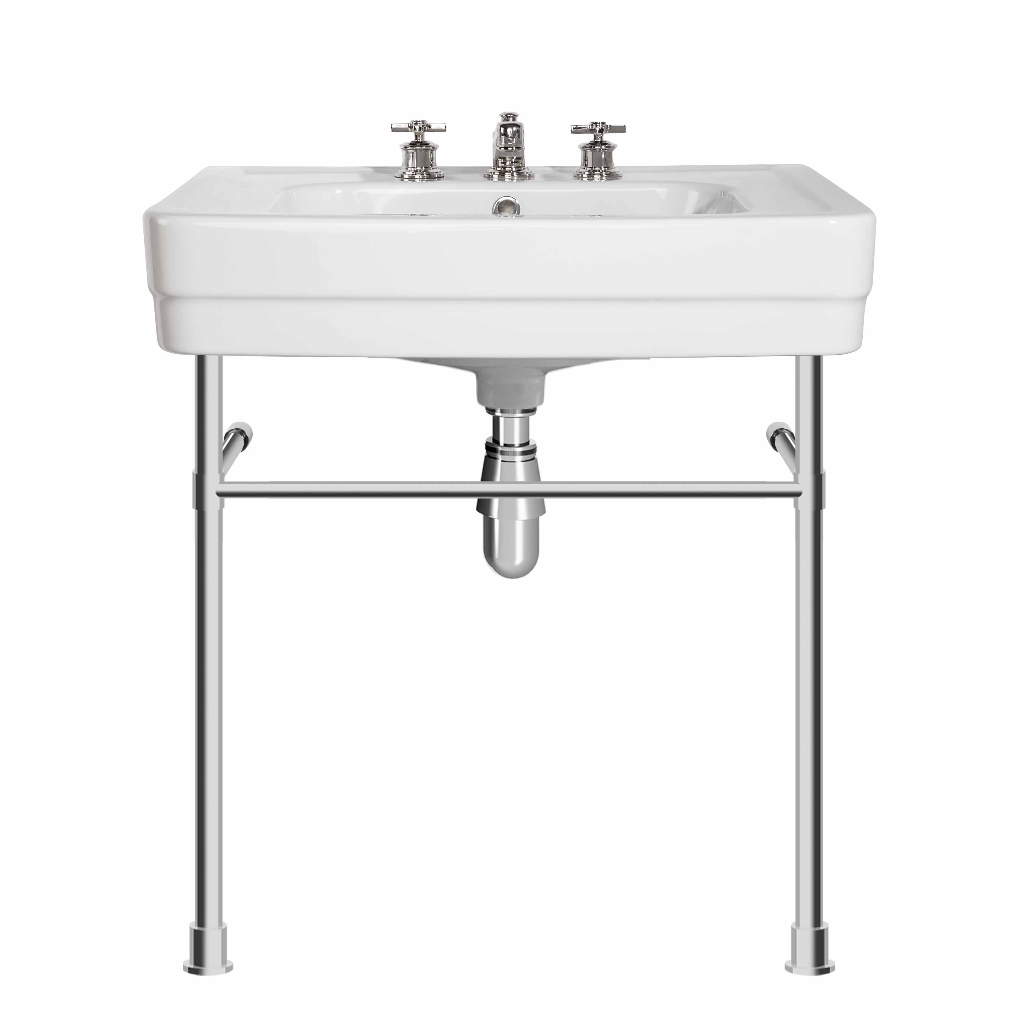 MS05-70-pietement-laiton Edward washbasin on brass washstand, L. 70cm