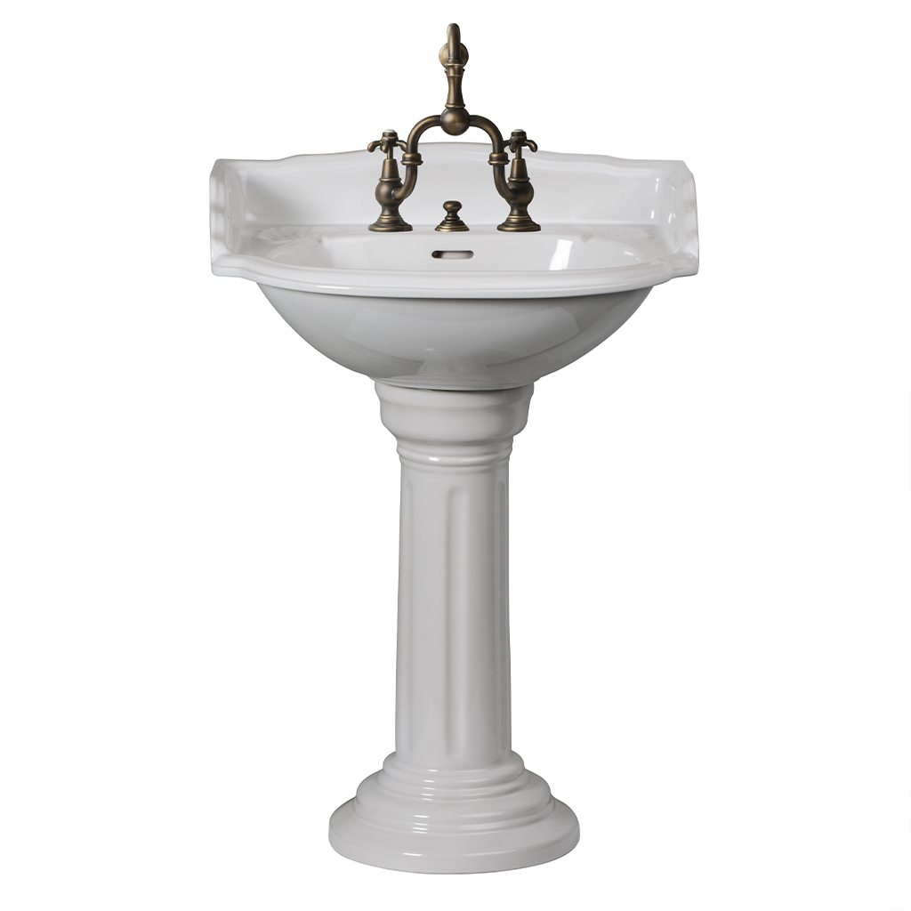 MS12-64-colonne Washbasin on pedestal, L. 64cm