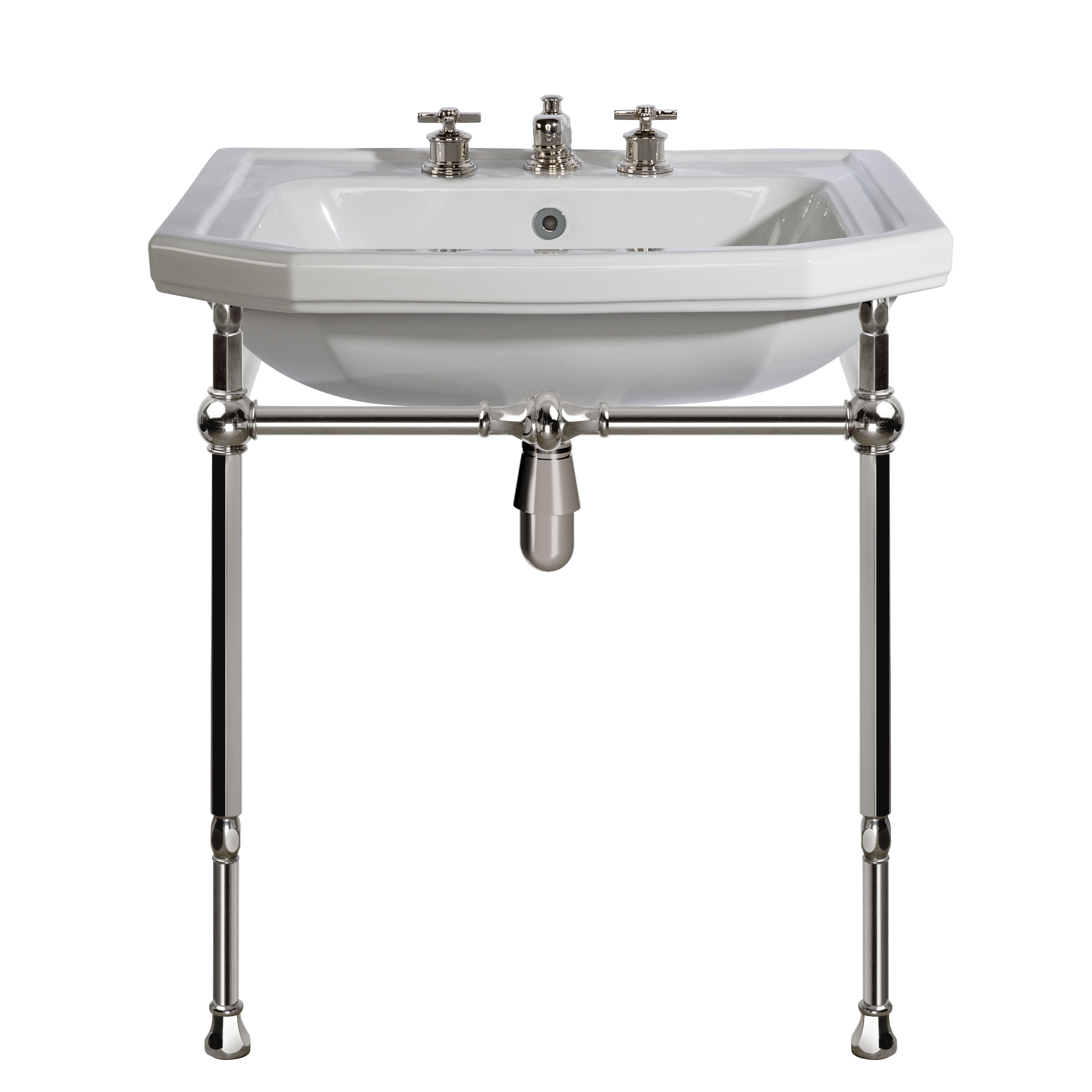 MS13-70-pietement-laiton Biarritz washbasin on brass washstand, L. 70cm
