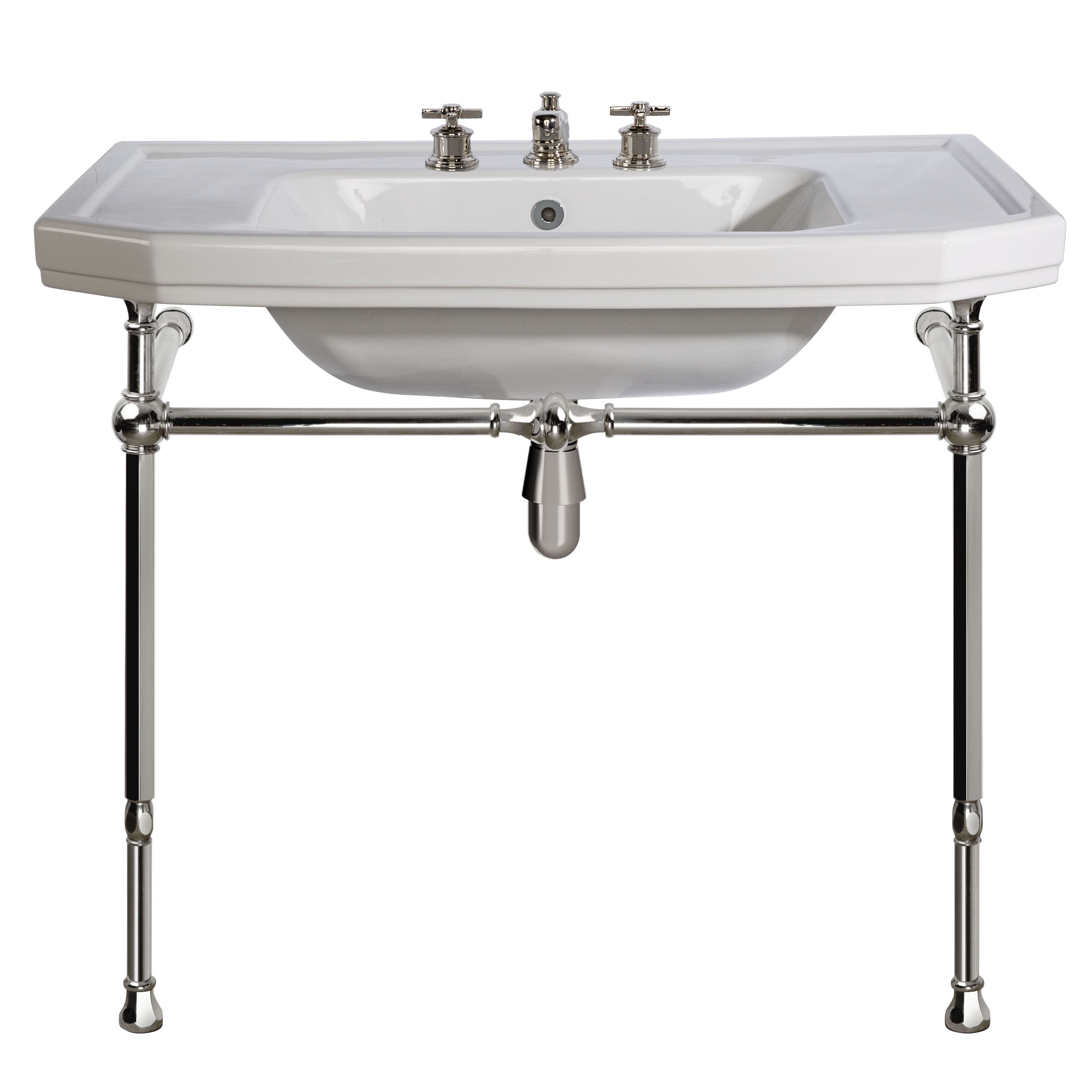 MS13-92-pietement-laiton Biarritz washbasin on brass washstand, L. 92cm