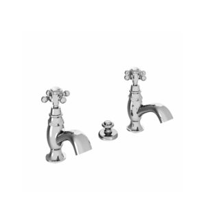 1201 Pair of rim mounted basin taps