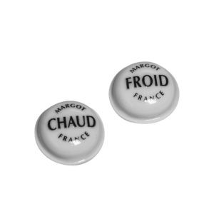 7901 Pair of porcelain discs for cross handles, Hot & Cold