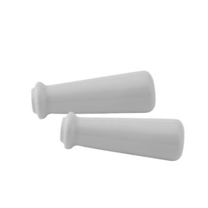 7903 Pair of white porcelain lever handles for mixers