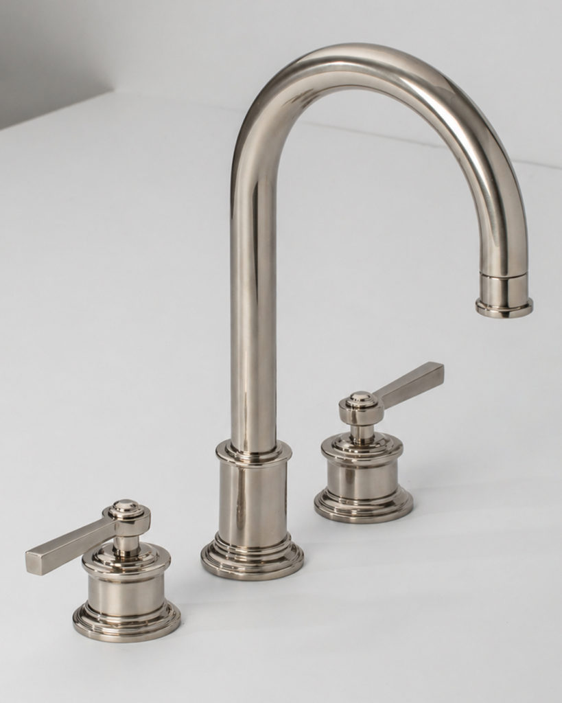 Mélangeur de lavabo 3 trous en Nickel Brillant