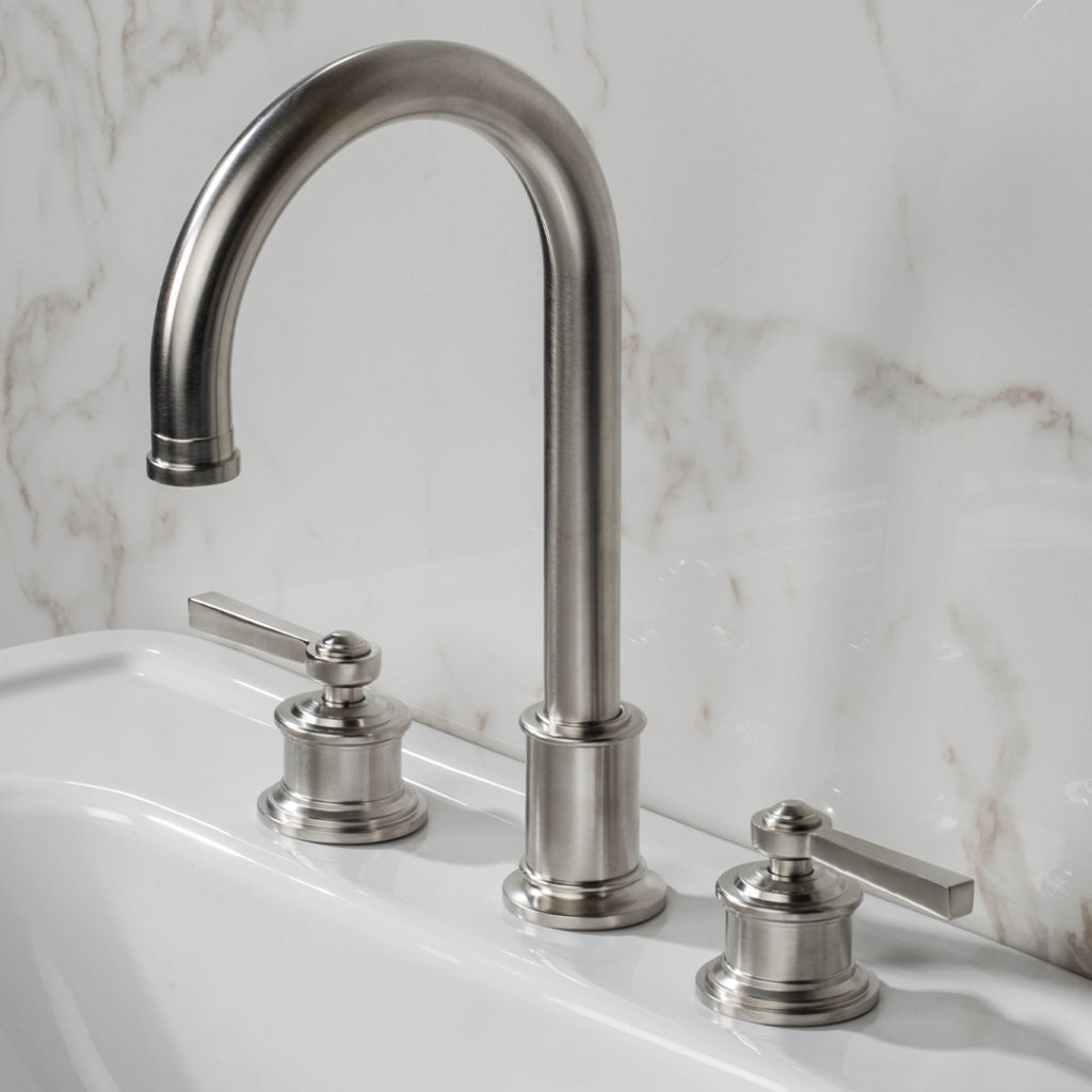 Mélangeur de lavabo 3 trous en Nickel Mat