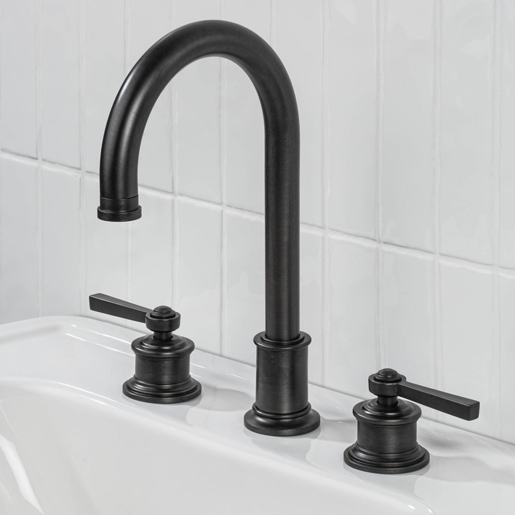 Mélangeur de lavabo 3 trous en Noir de Bronze Mat