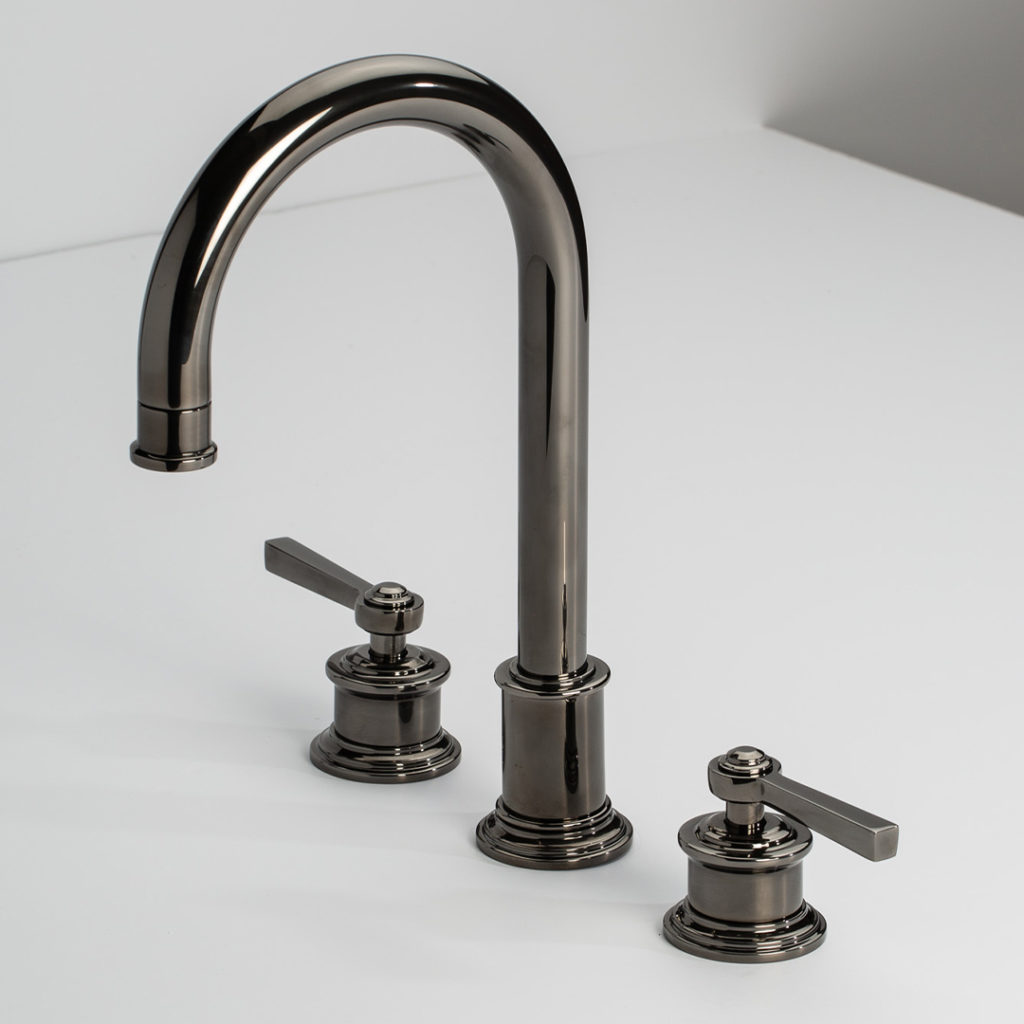 Mélangeur de lavabo 3 trous en Anthracite Brillant PVD